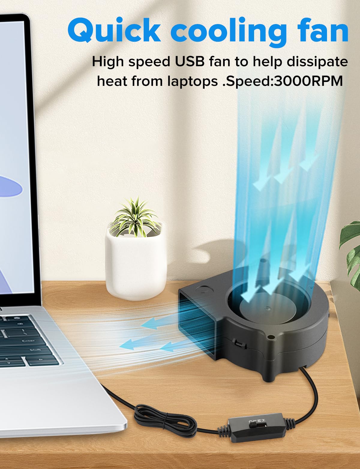 Wathai 75Mm X 30Mm Usb Blower Fan Turbine Centrifugal 5V For Diy Computer Case, Home Theater Receiver, 3D Printers, Electronics