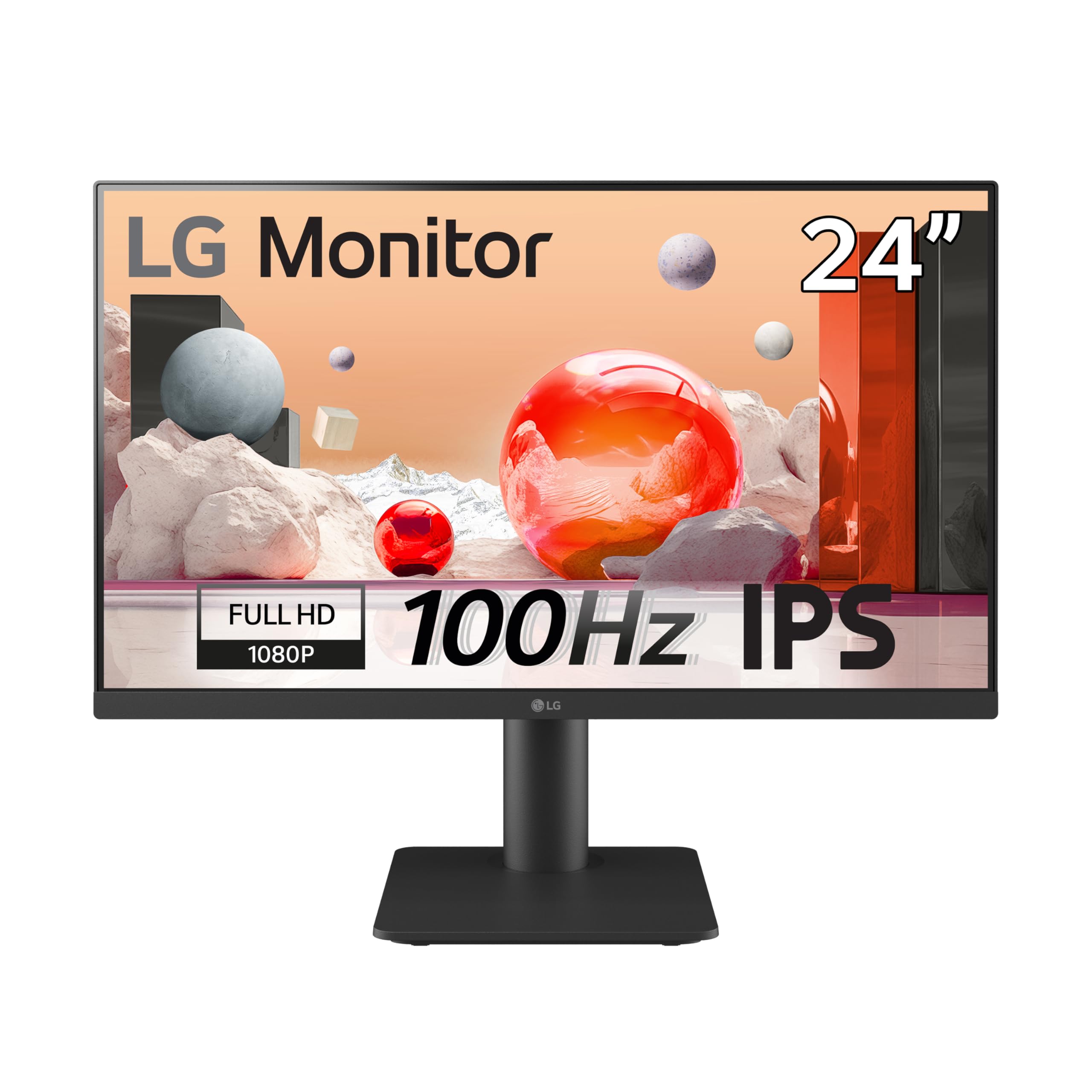 Lg 24Ms550 B 24 Inch Ips Fhd (1920X1080) 100Hz 5Ms Reader Mode Tilt/Height Adjustable Stand Built In Speaker Borderless Design O