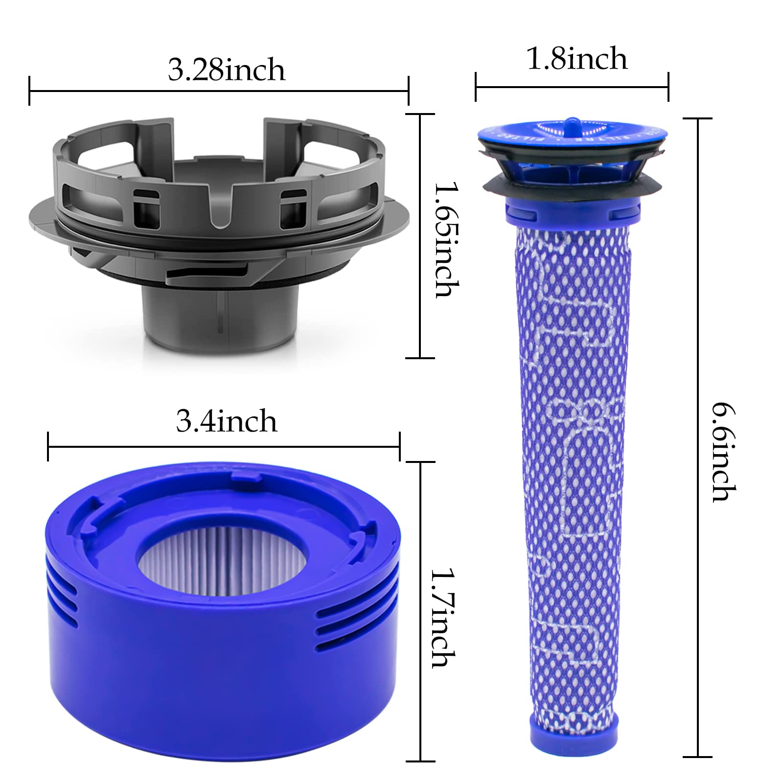 Coodss Motor Rear Cover Fit For Dyson V7 V8 Vacuum Cleaner, 1 Motor Real Cover 1 Hepa Post Filter And 2 Pre Filters Vacuum Filte