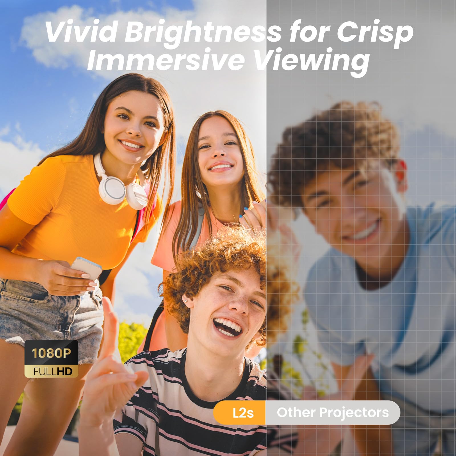 [Sound By Jbl & Seamless Autofocus] Yaber 1080P Projector With Wifi 6 And Bluetooth, Portable Outdoor Movie Projector, Home Thea