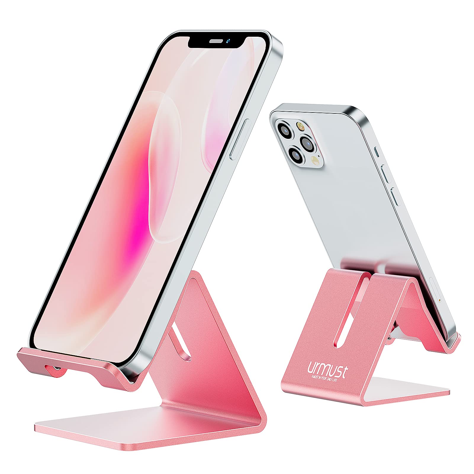 Urmust Desk Cell Phone Stand Holder Aluminum Phone Dock Cradle Compatible with Switch for iPhone 14 13 12 11 Pro Xs Xs Max Xr X 
