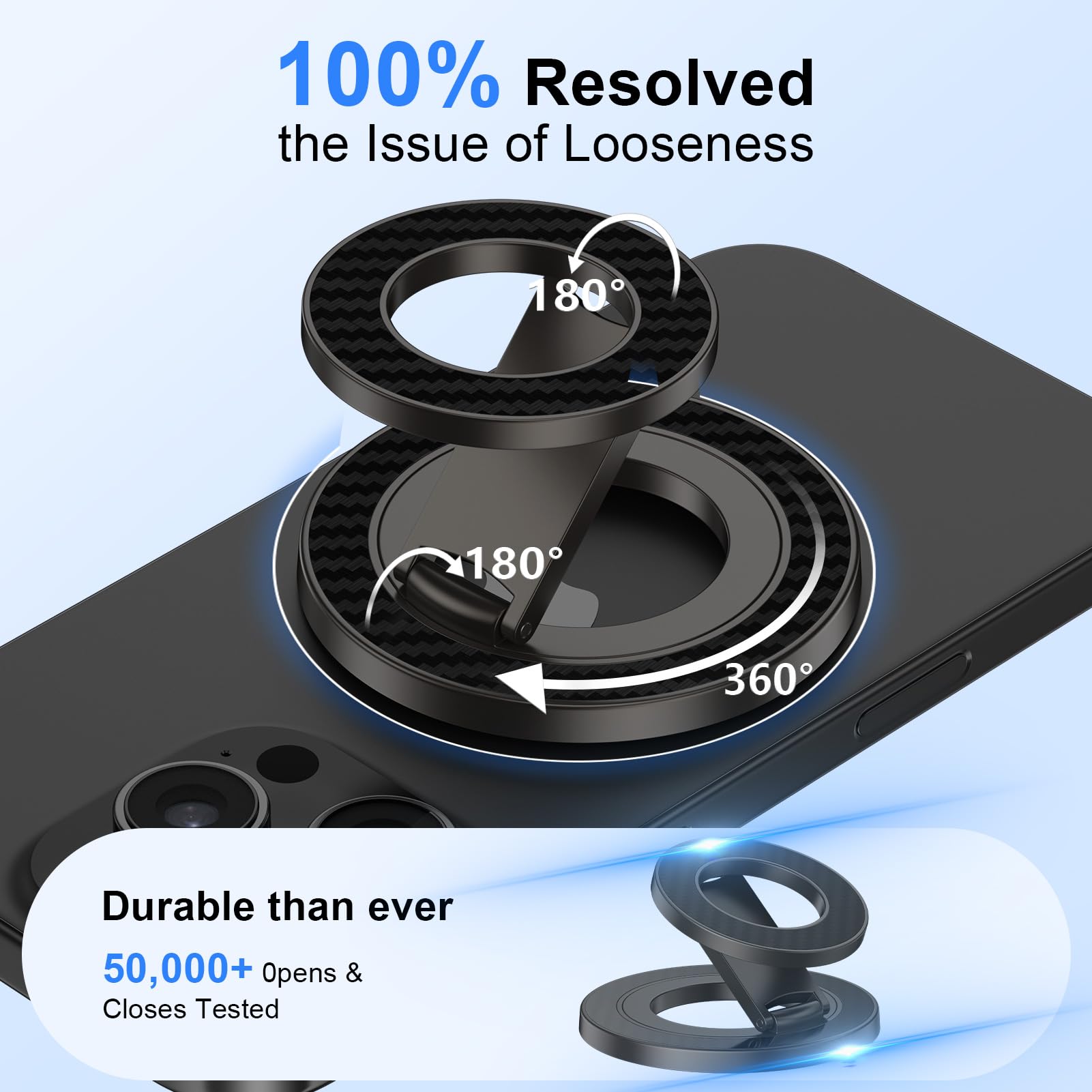 Magnetic Phone Grip Stand Magsafe Ring Holder Gym Finger Ring Magnet Grip Kickstand Dual-Sided Magnetic Car Mount For Iphone 17/