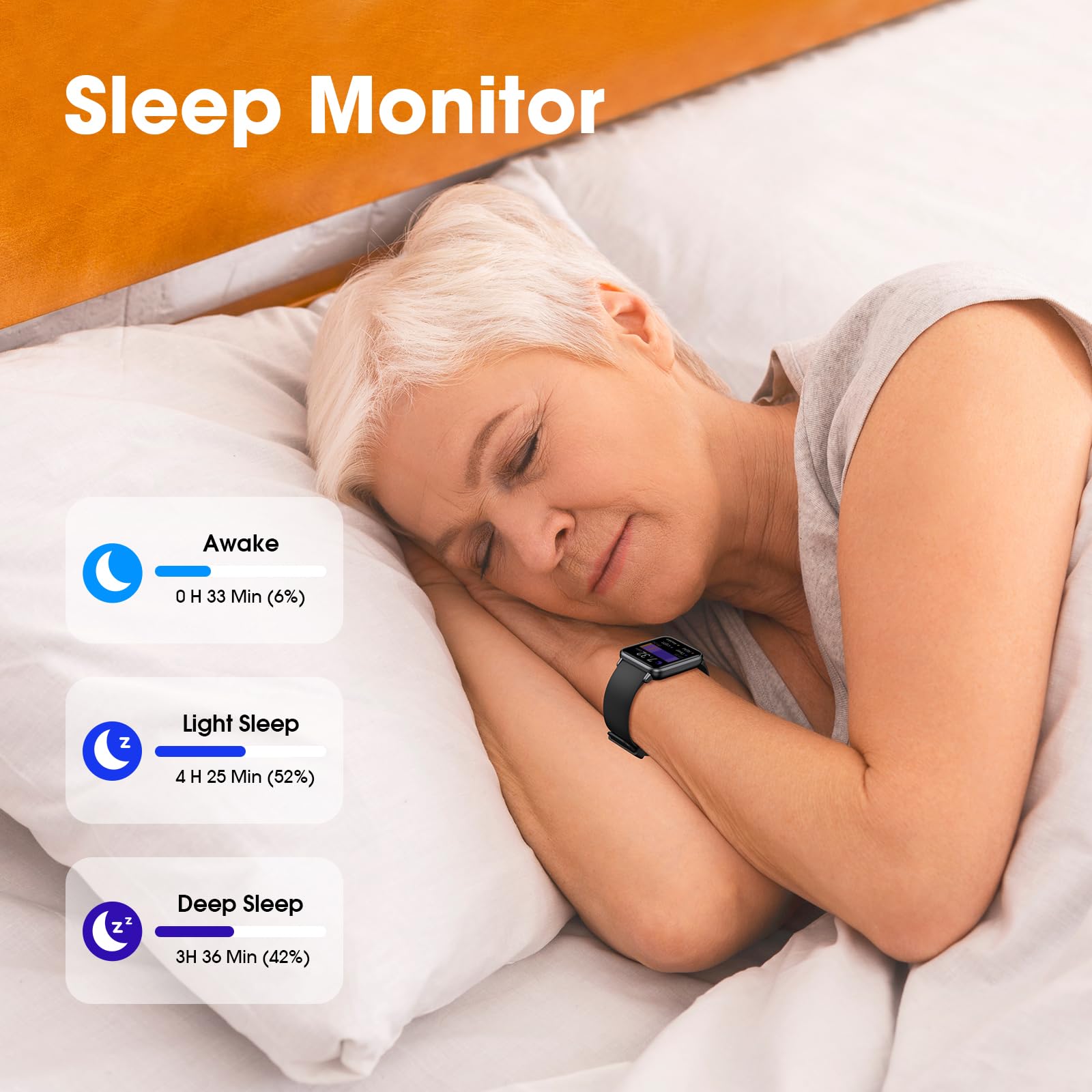 Imzuc Smart Watch For Senior Pedometer, No App/Phone Required Step Tracker, Waterproof Fitness Tracker With Step Counter Stopwat