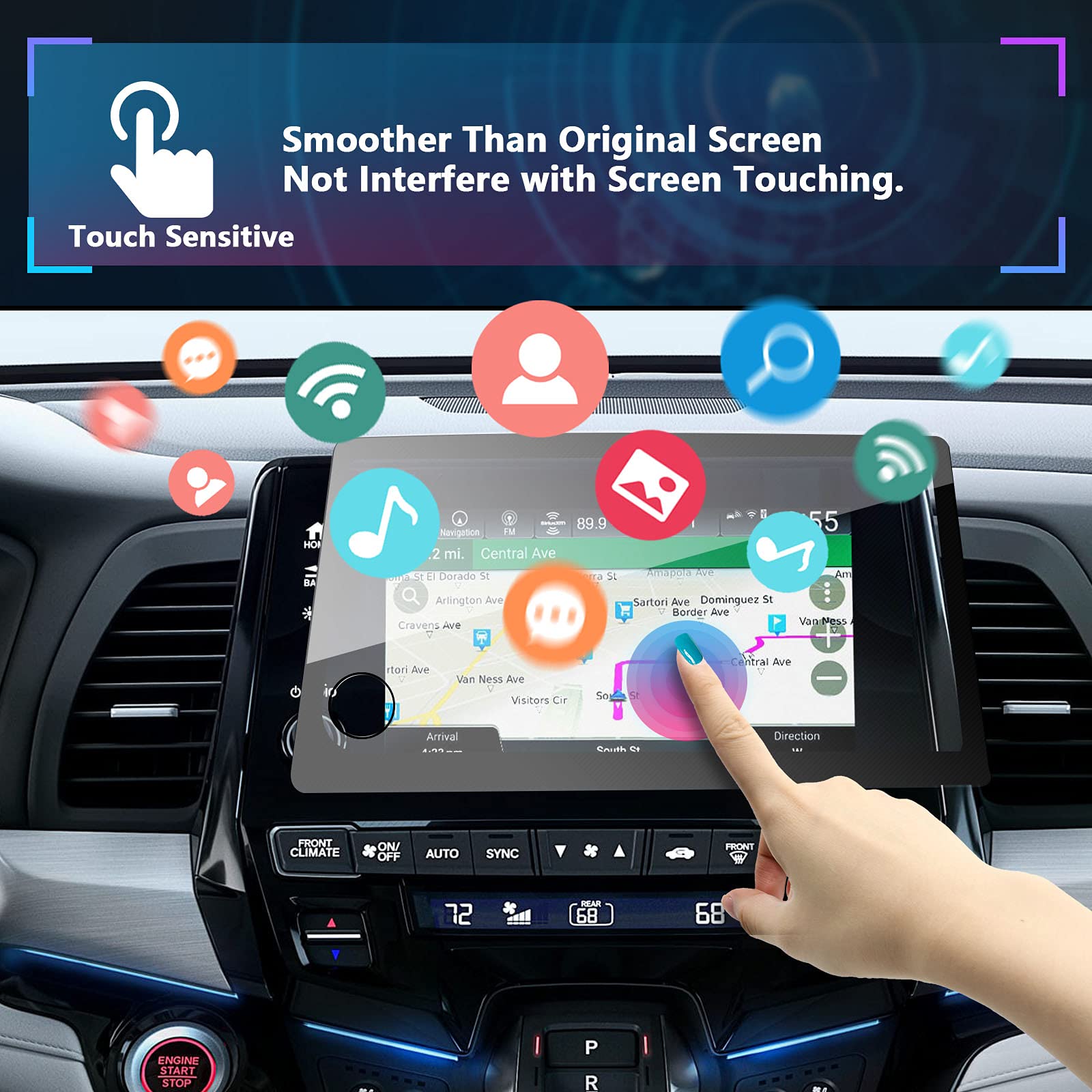 Sxcy 2022 2023 2024 Odyssey Screen Protector 8 Inch For 2018 2023 2024 Honda Odyssey Ex Ex L Touring Accessories 2024 Odyssey Tempered Glass Touch Screen Protector