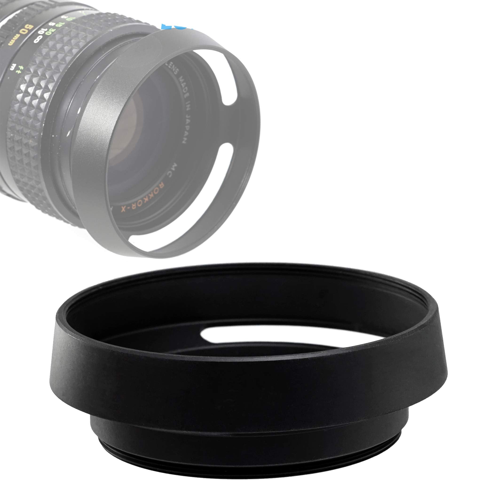 Fotasy 40.5Mm Metal Curved Lens Hood, 40.5Mm Vented Hood, 40.5Mm Lens Hood For Fuji Leica Leitz Panasonic Olympus Panasonic Sony