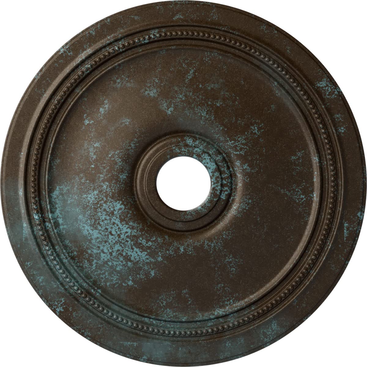Ekena Millwork CM24DIBBS Diane Ceiling Medallion, 24OD x 3 5/8ID x 1 1/4P (Fits Canopies up to 6 1/4), Hand-Painted Bronze Blue 
