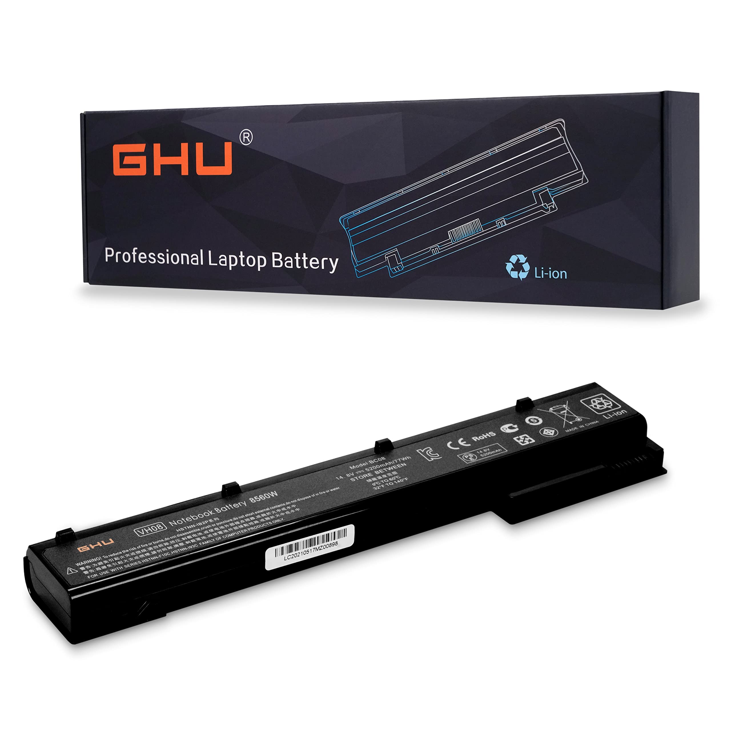 Ghu New Vh08 Notebook Battery Compatible With Hp Elitebook 8560W 8570W 8760W 8770W Mobile Workstation 632427 001 632425 001 6321