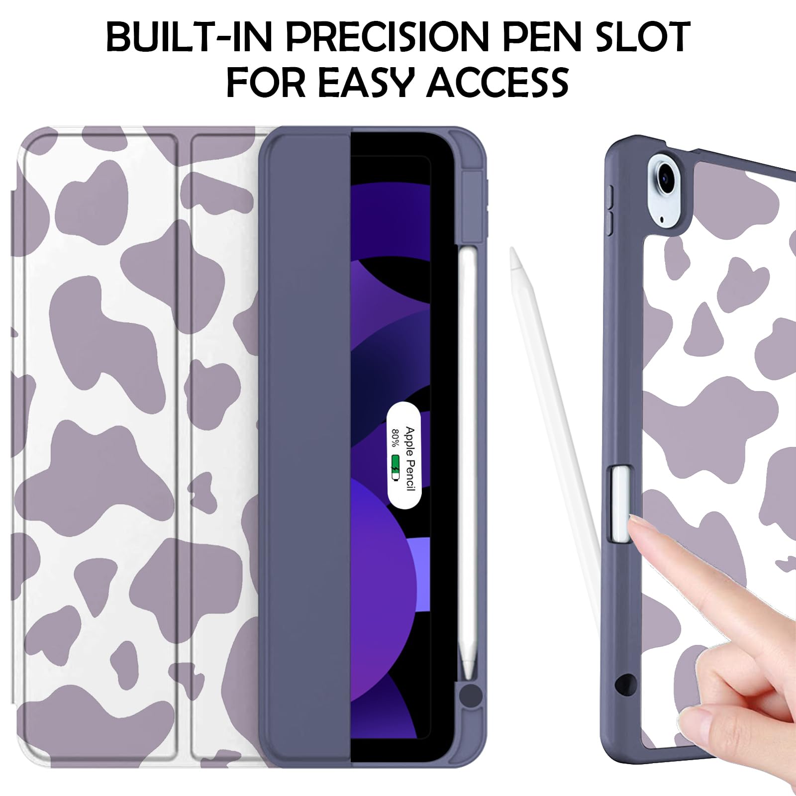 Deokke Compatible With Ipad Air Case 11 Inch M2 2024 5Th/4Th Generation 10.9 Inch (2022/2020) With Pencil Holder Tpu Back Case A