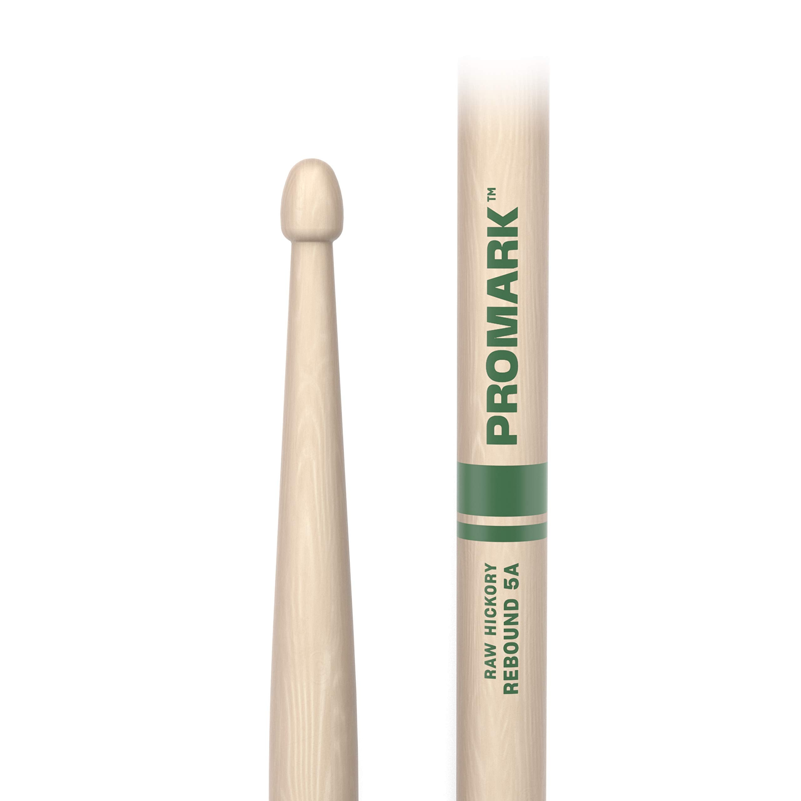 Promark Rebound 5A Raw Hickory Drumsticks, Acorn Wood Tip, One Pair