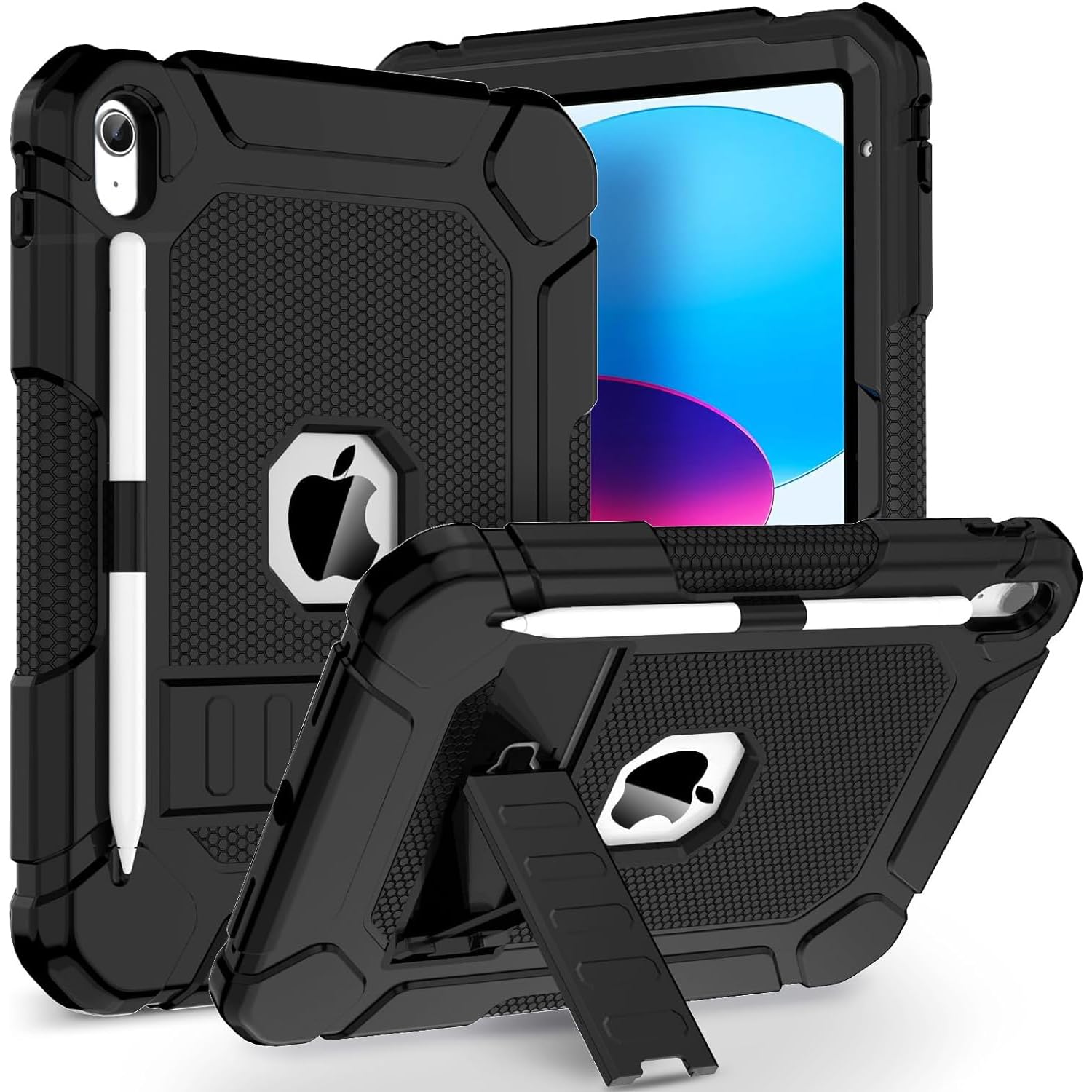 Bmouo Case For Ipad 10Th Generation Case 10.9 Inch 2022, Ipad 10Th Generation Case With Kickstand & Pencil Holder, Heavy Duty Sh