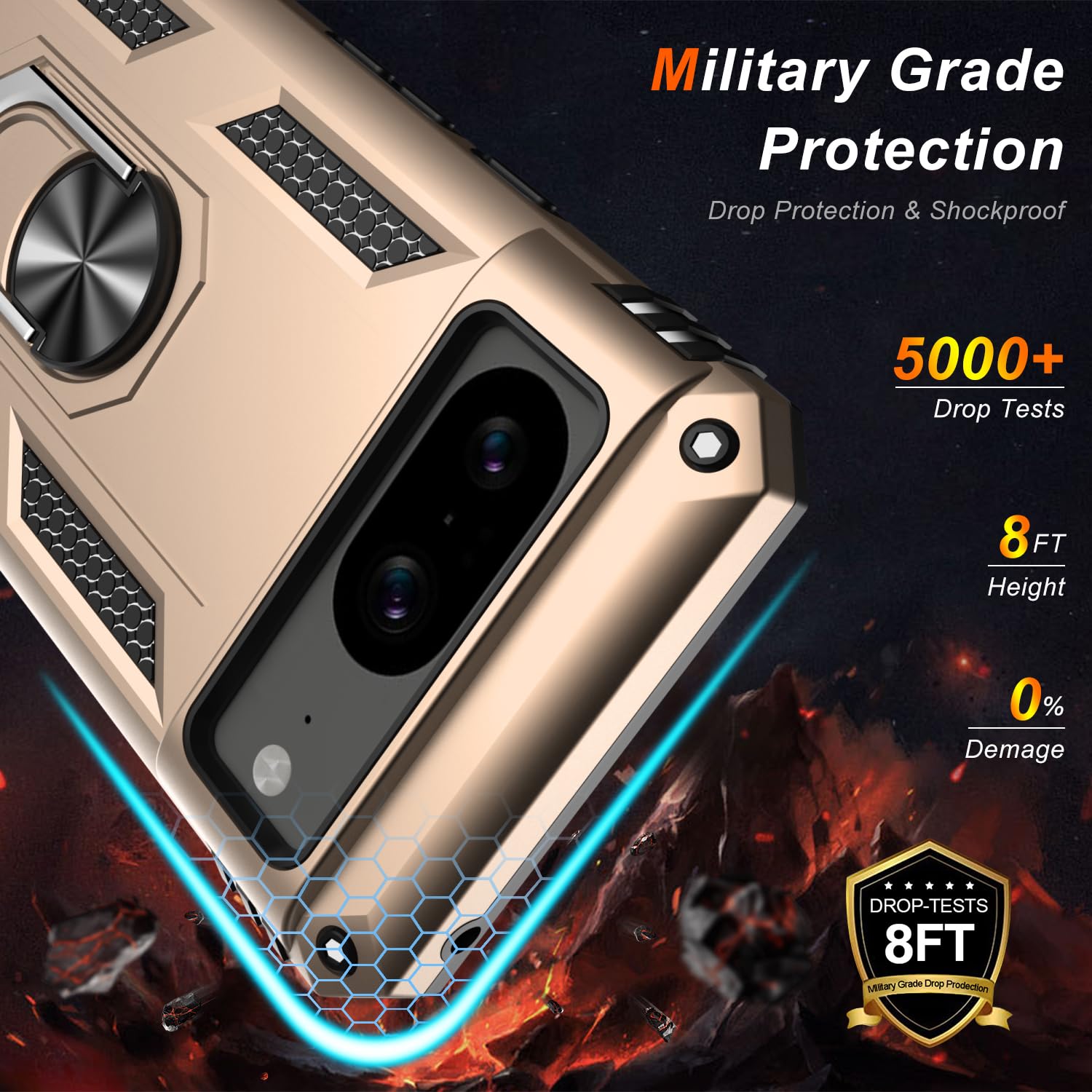 Lumarke For Google Pixel 8 Case With Screen Protector,Pass 16Ft. Drop Tested Military Grade Protective Phone Cover With Magnetic