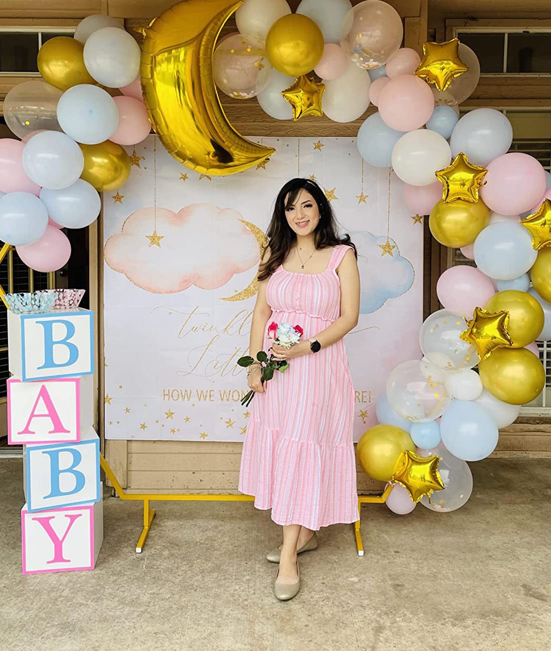 Avezano Twinkle Twinkle Little Star Gender Reveal Backdrop Boy Or Girl How We Wonder What You Are Party Background Decorations P