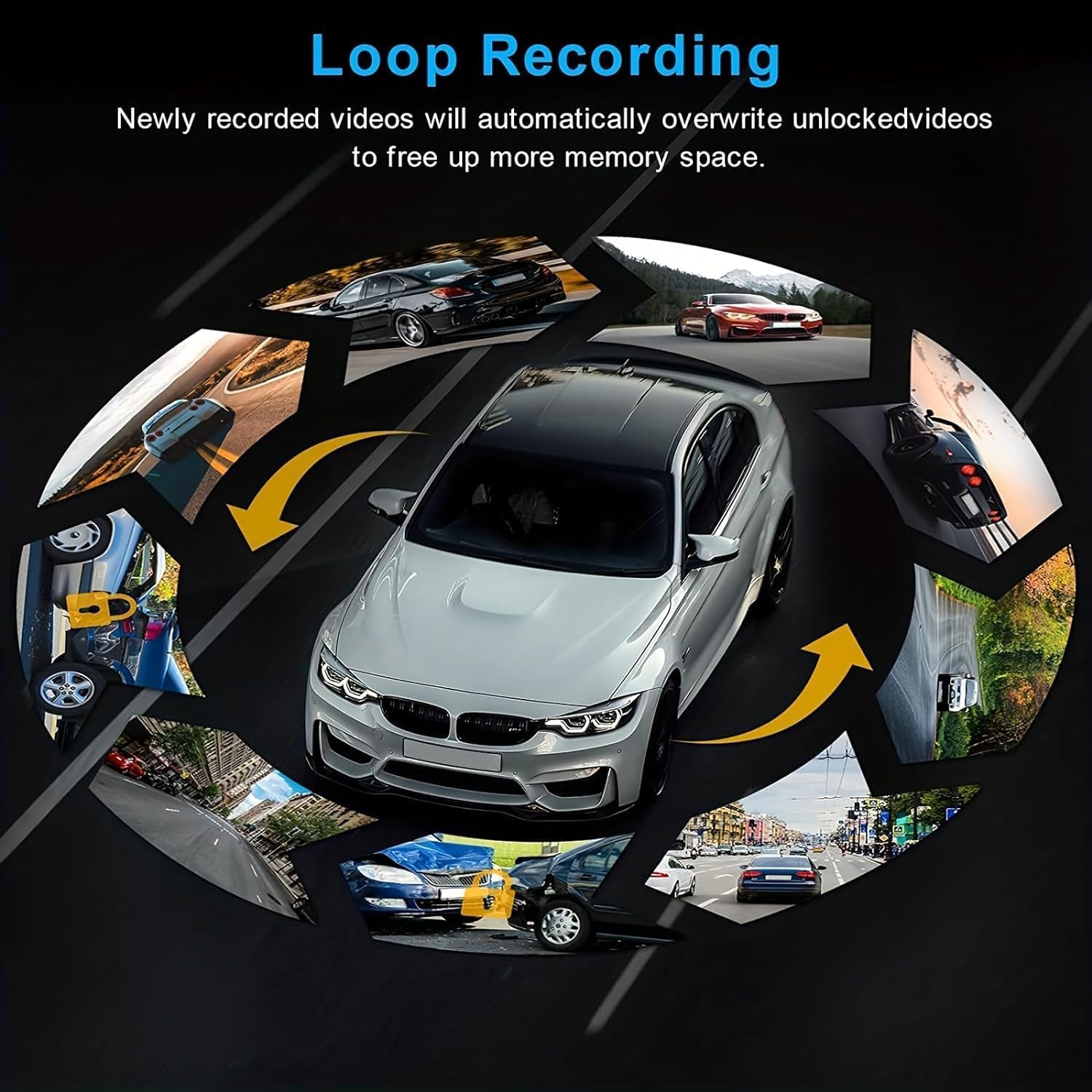 Dash Cam Front And Inside,Dash Camera For Cars 3.16Inch Dash Cam 1080P,64G Card,G Sensor Hd Night Vision Loop Recording Wide Ang