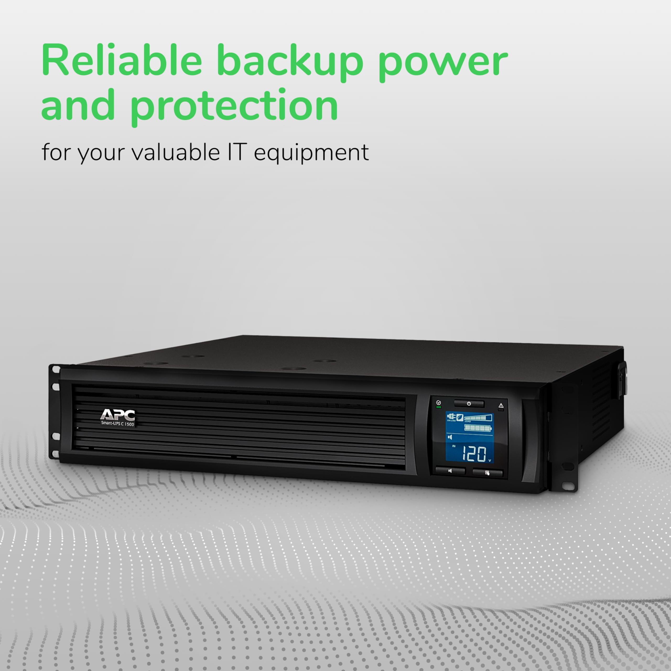 Apc 1500Va Smart Ups With Smartconnect, Smc1500 2Uc Rack Mount Ups Battery Backup, Sinewave, Avr, 120V, Line Interactive Uninter