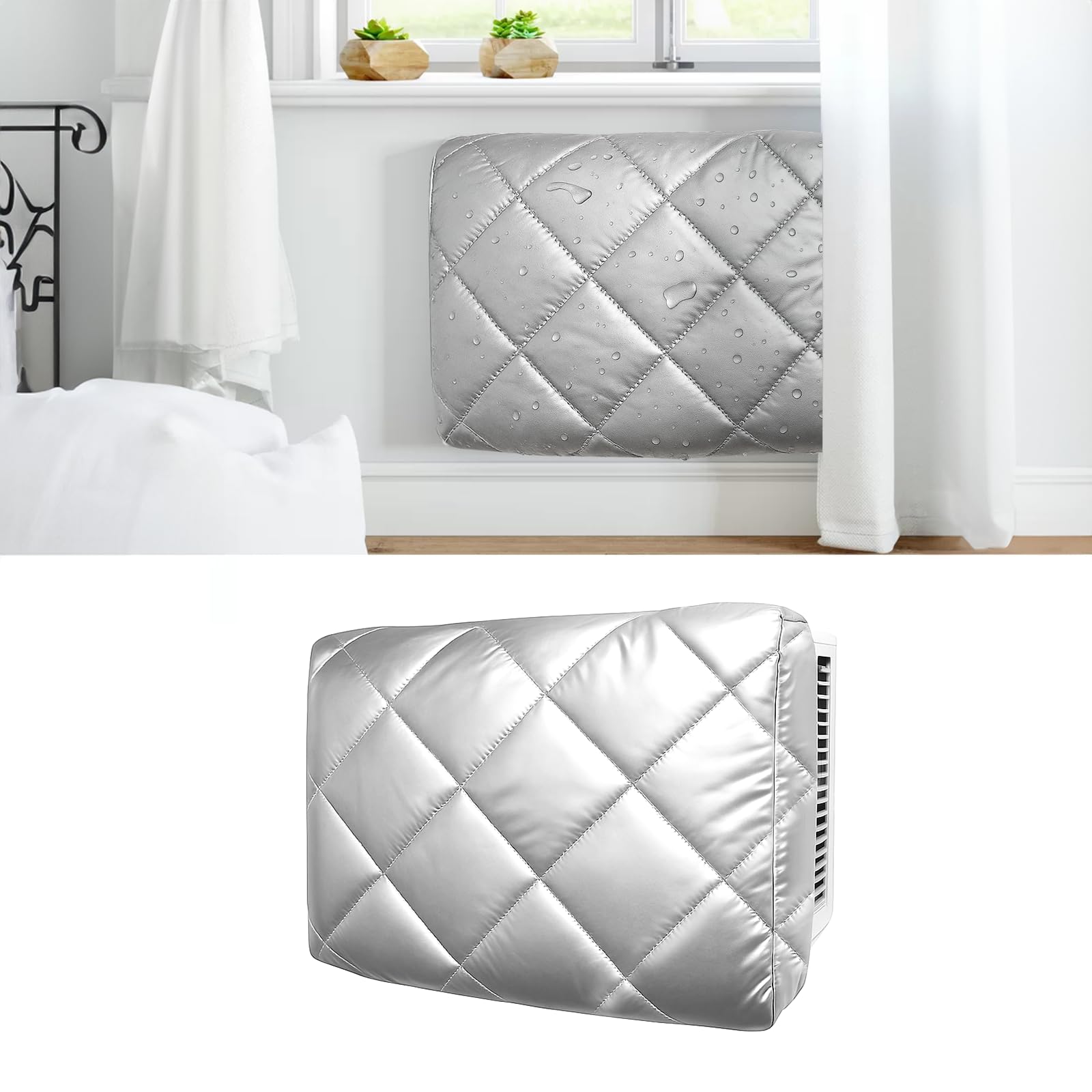 Indoor Air Conditioner Cover - Window Wall AC Inside Unit Cover with Drawstring and Double Insulation for Inside(XXL-28.3*20.9*3