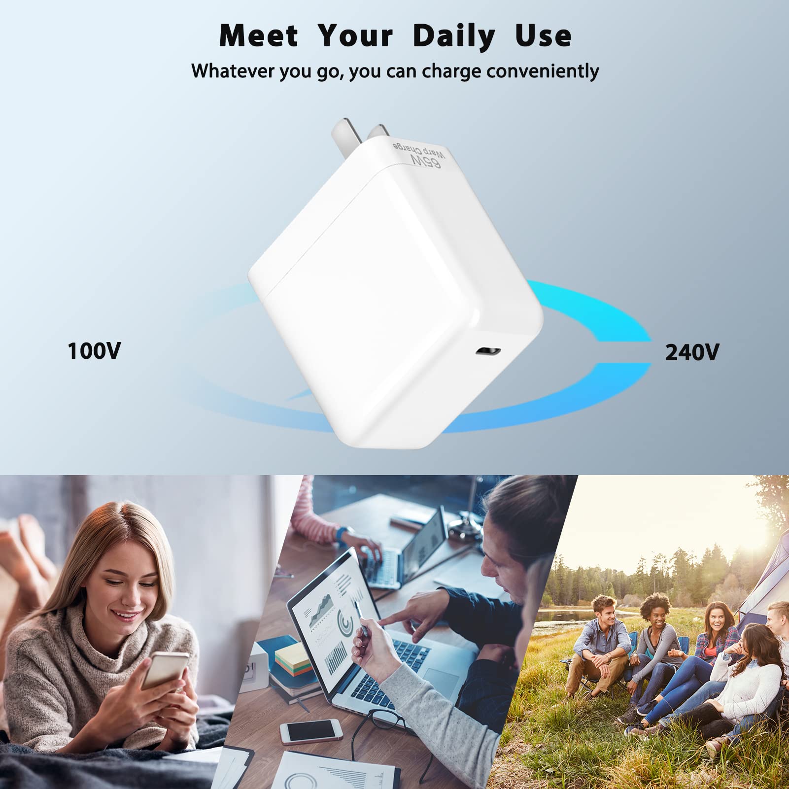 65W Warp Charger For Oneplus 10 Pro/10R/9 Pro/9/8T/Nord 2T/9R/9Rt, Super Fast Usb C Warp65 Charger Block Replacement, 10V 6.5A R