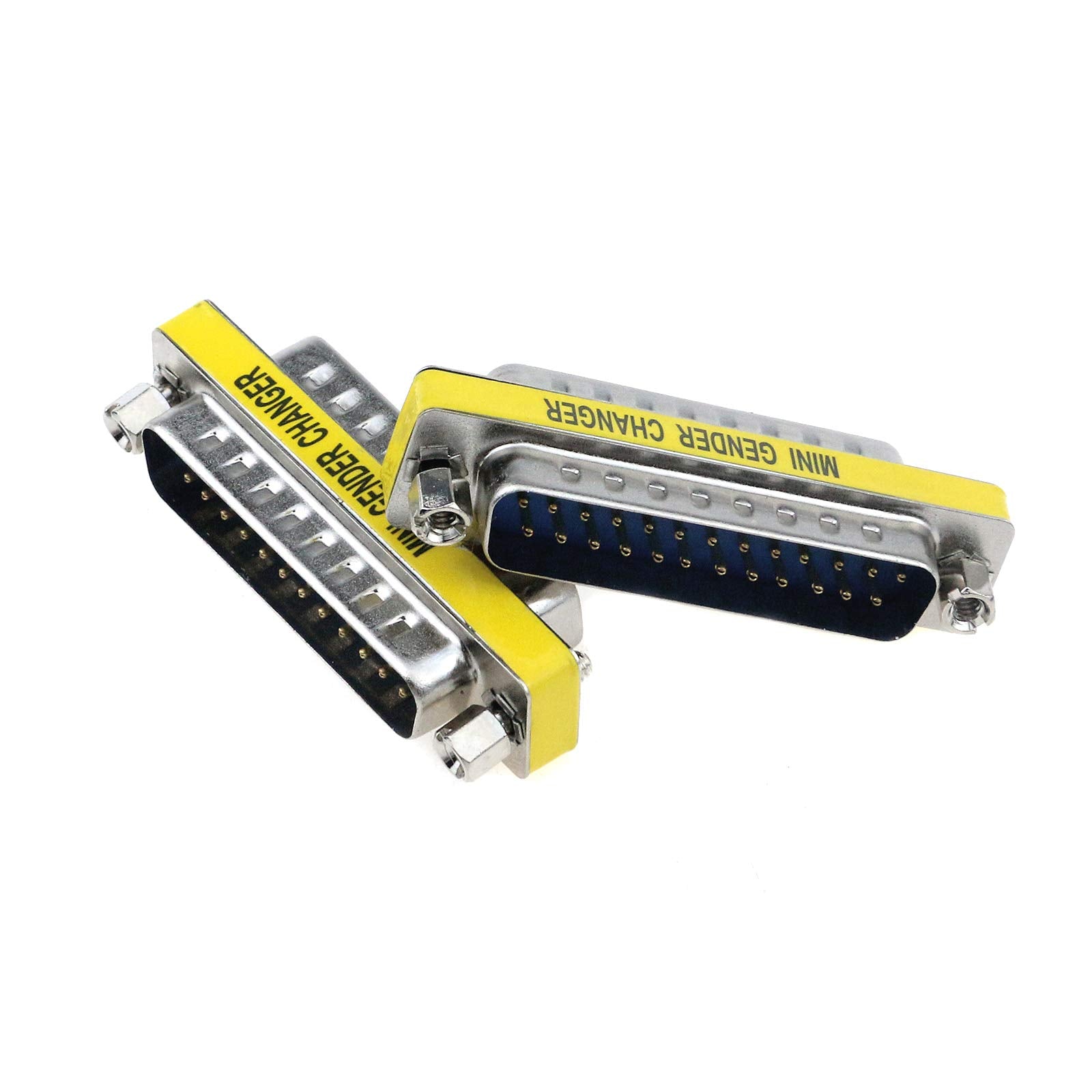 Semetall 5 Pack 25 Pin Mini Serial Cable Gender Changer Coupler Vga Adapter Video Transmission Straight Through Head(Db25,Male T