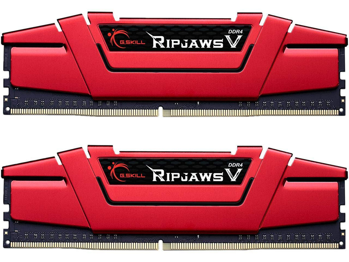 G.SKILL Ripjaws V Series DDR4 RAM 16GB (2x8GB) 2400MT/s CL17-17-17-39 1.20V Desktop Computer Memory UDIMM - Red (F4-2400C17D-16GVR)