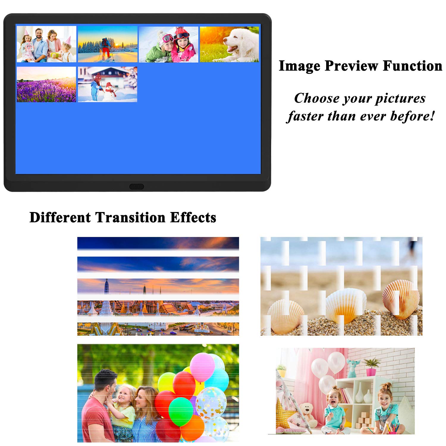 Atatat 10 Inch Digital Frame With Ips Screen Digital Photo Frame Adjustable Brightness, Support Sleep Mode Photo Deletion,1080P Video, Music,Slideshow,Remote, Digital Picture Frame