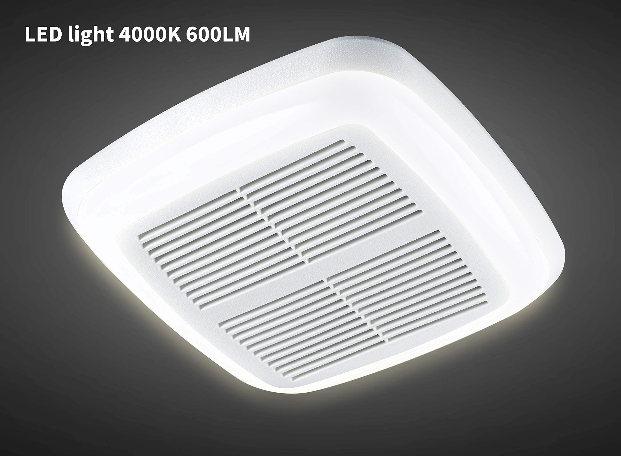 Tech Drive Very Quiet 80 Cfm, 1.5 Sone No Attic Access Needed Installation Bathroom Ventilation And Exhaust Fan With Led Light 4