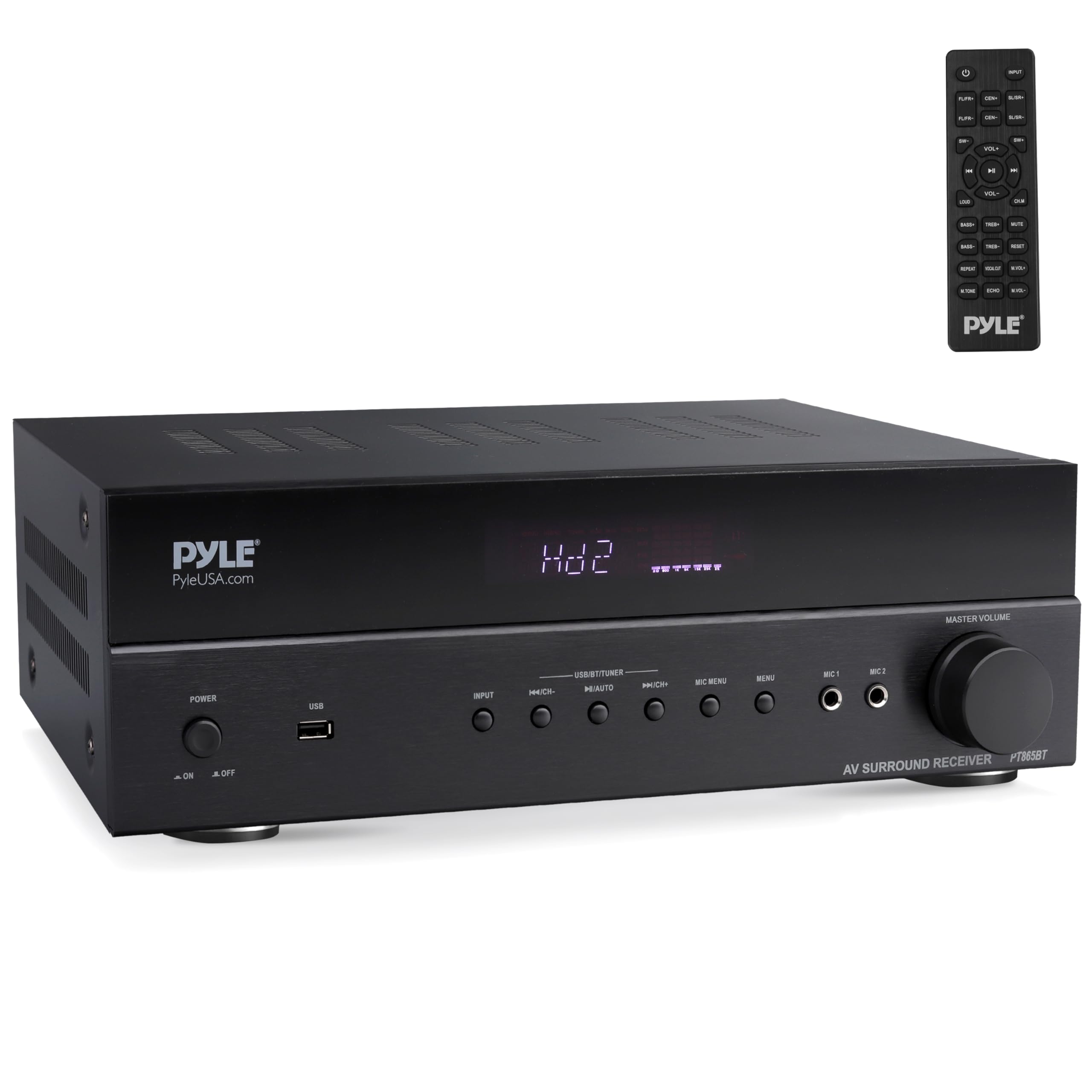 Pyle 5.2 Channel Hi-Fi Home Theater Receiver - 1000W MAX Wireless BT Surround Sound Stereo Amplifier System with 4k Ultra HD Sup