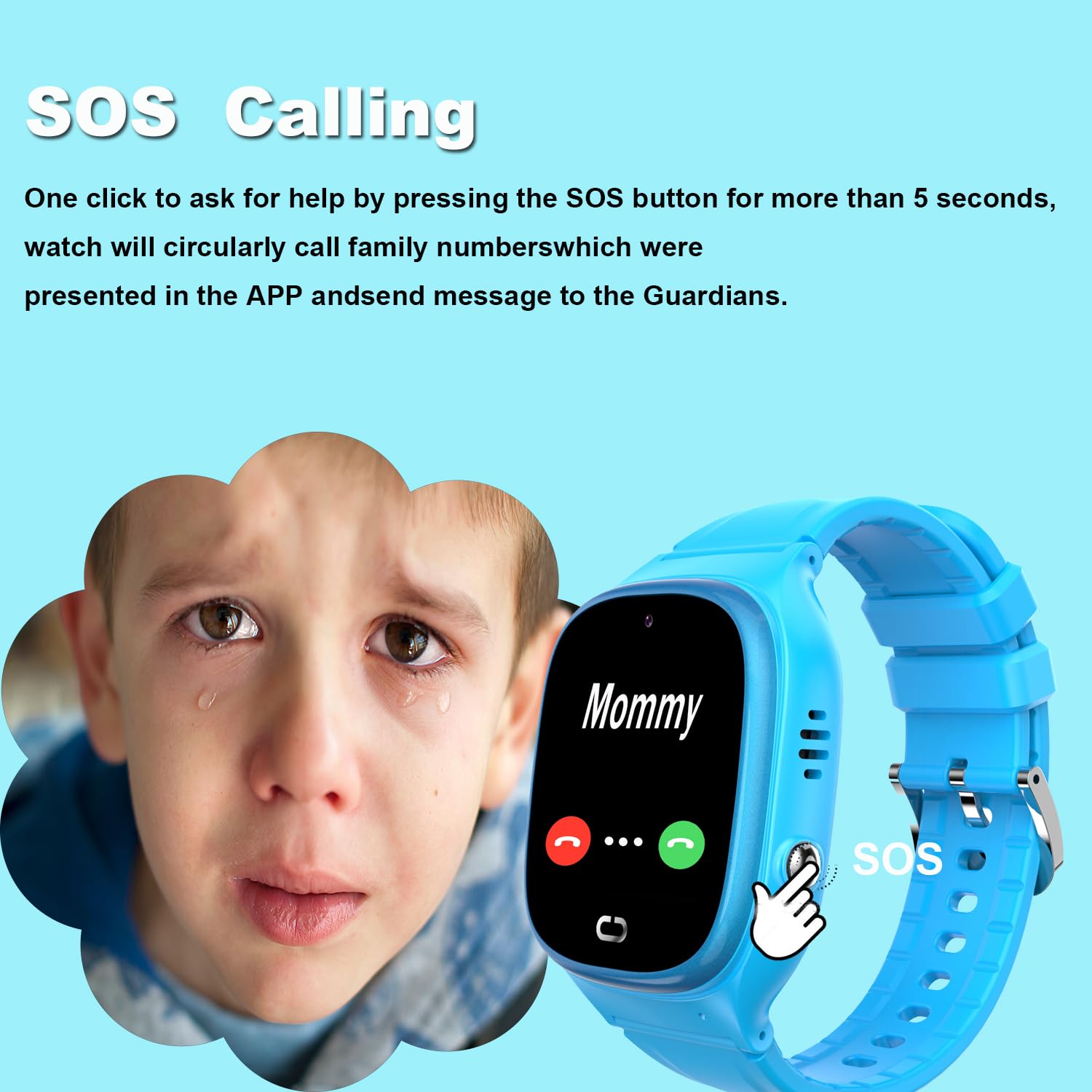 Waterproof Kids Smart Watch Lbs Tracker - Boys Girls For 3-12 Year Old With Sos Camera Alarm Call Camera Pedometer 12 Time Forma