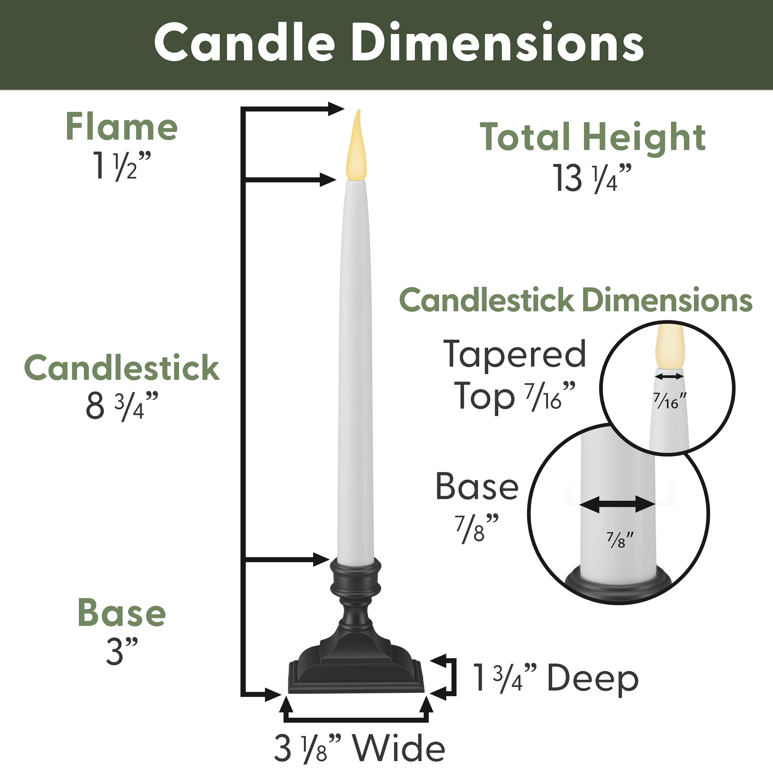 612 Vermont Battery Operated Led Window Candles With Timer, Remote Control, Warm White Flicker Or Steady On, Vtr1660A 4 (Pack Of