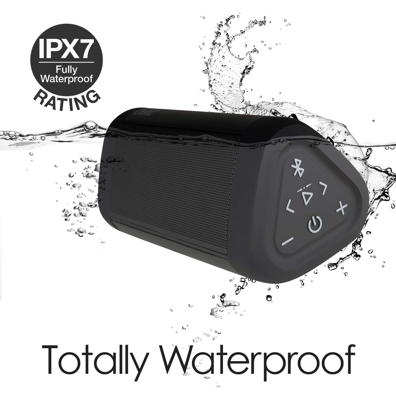 Oontz Ultra Bluetooth Speaker, Dual Edition Waterproof Bluetooth Speaker, Aux Input, 14 Watts, Surround Sound, Rich Bass, Portable Wireless Speaker, Indoor Outdoor Speaker 20 Hrs Playtime (Black Dual)