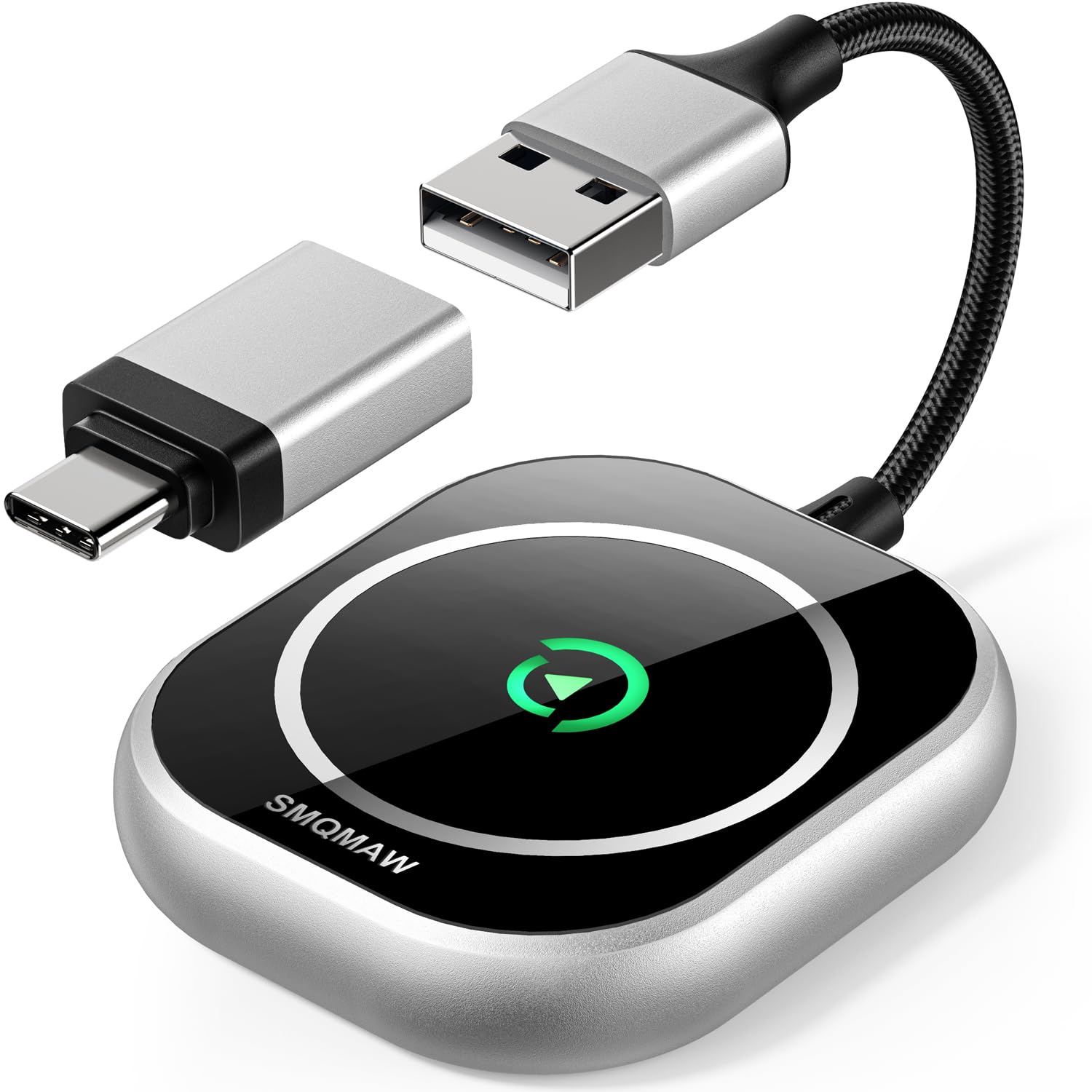 Smqmaw Wireless Carplay Adapter, Converts Factory Wired Carplay To Wireless Carplay Dongle Plug & Play Carplay Wireless Adapter