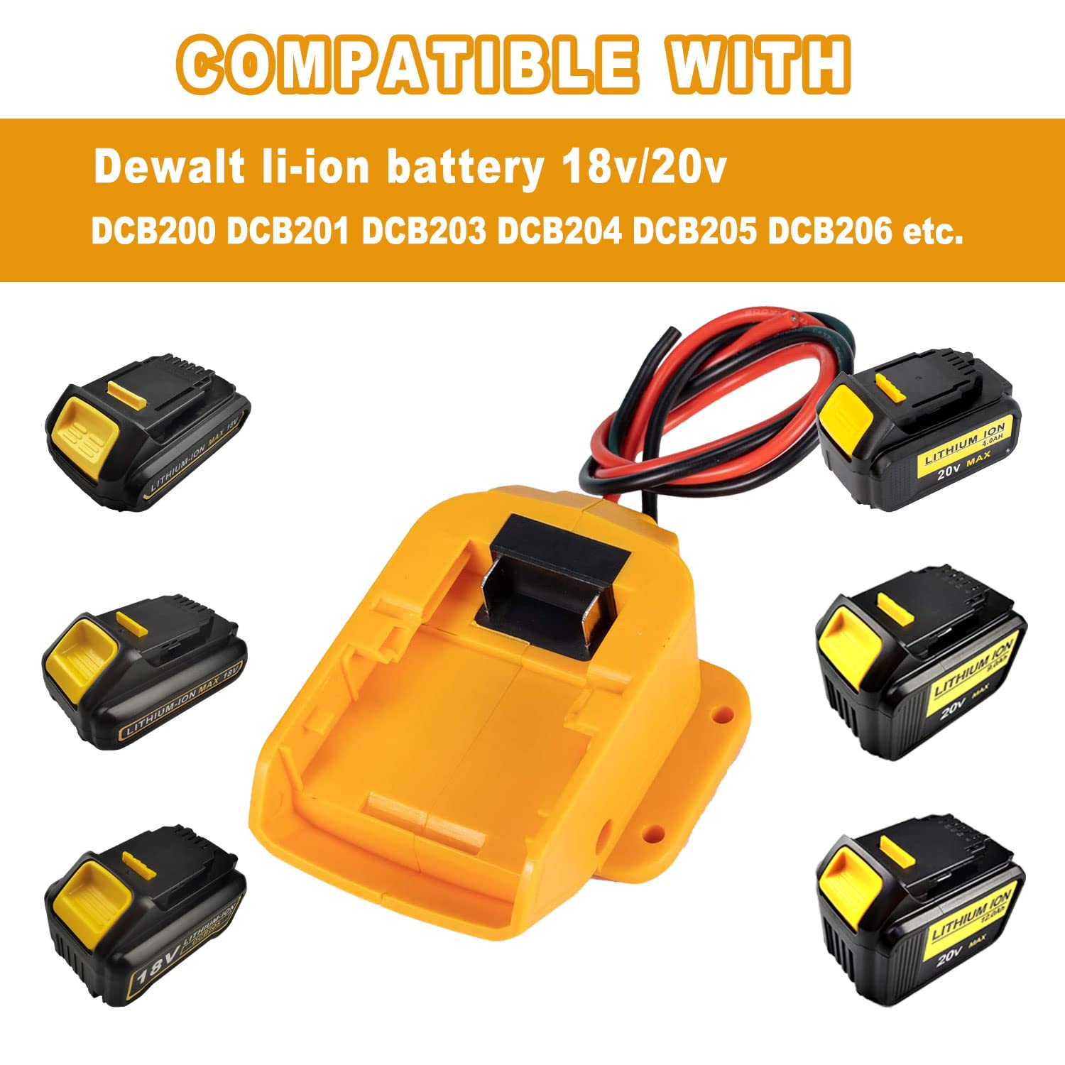 Qsdxnydc For Power Battery Adapter Wheel For Dewalt 18V 20V Battery Connector For Diy Ride On Truck, Rc Toys,Robot