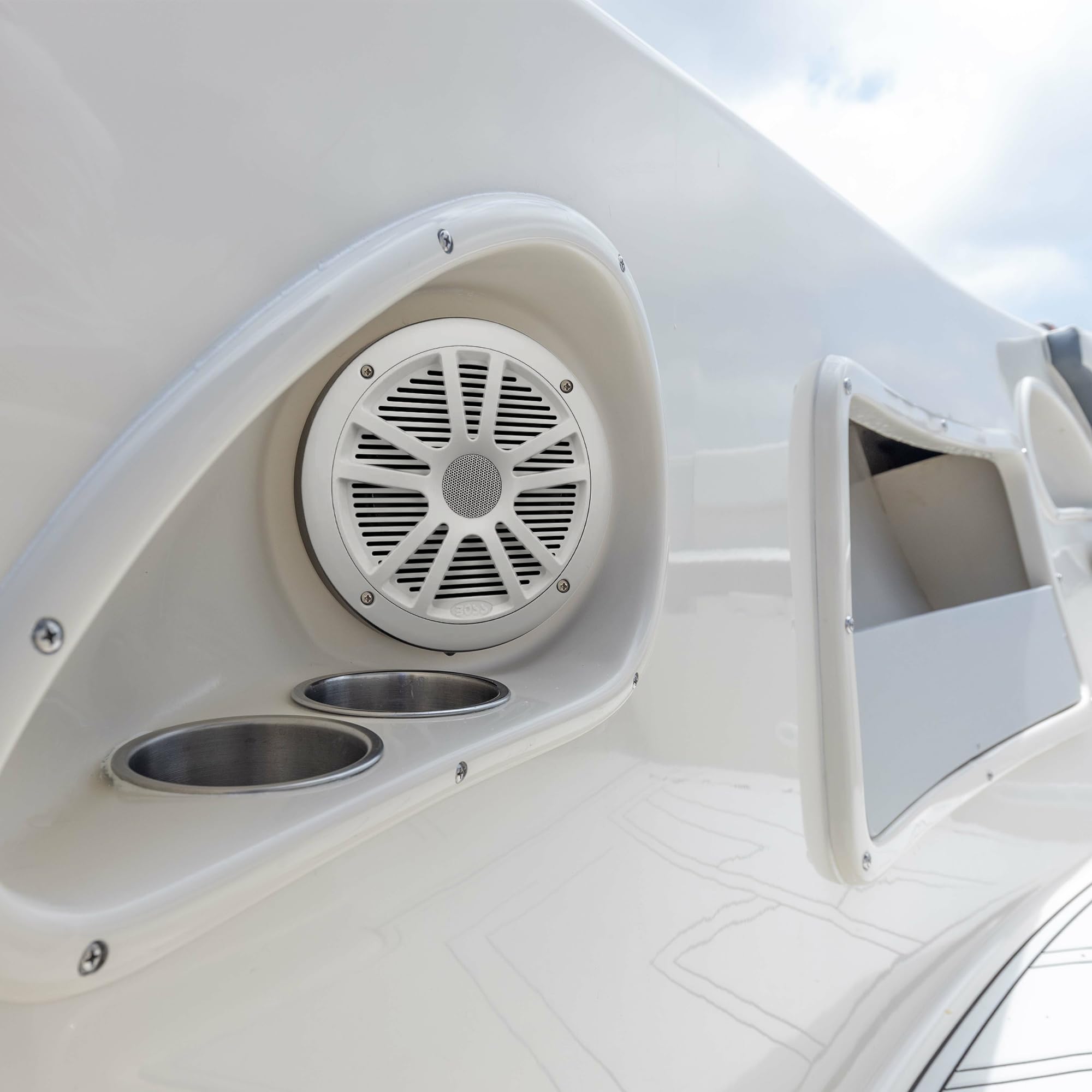 4) New Boss Audio Mr6W 6.5'' 180W Dual Cone Marine/Boat Speakers Stereo  White