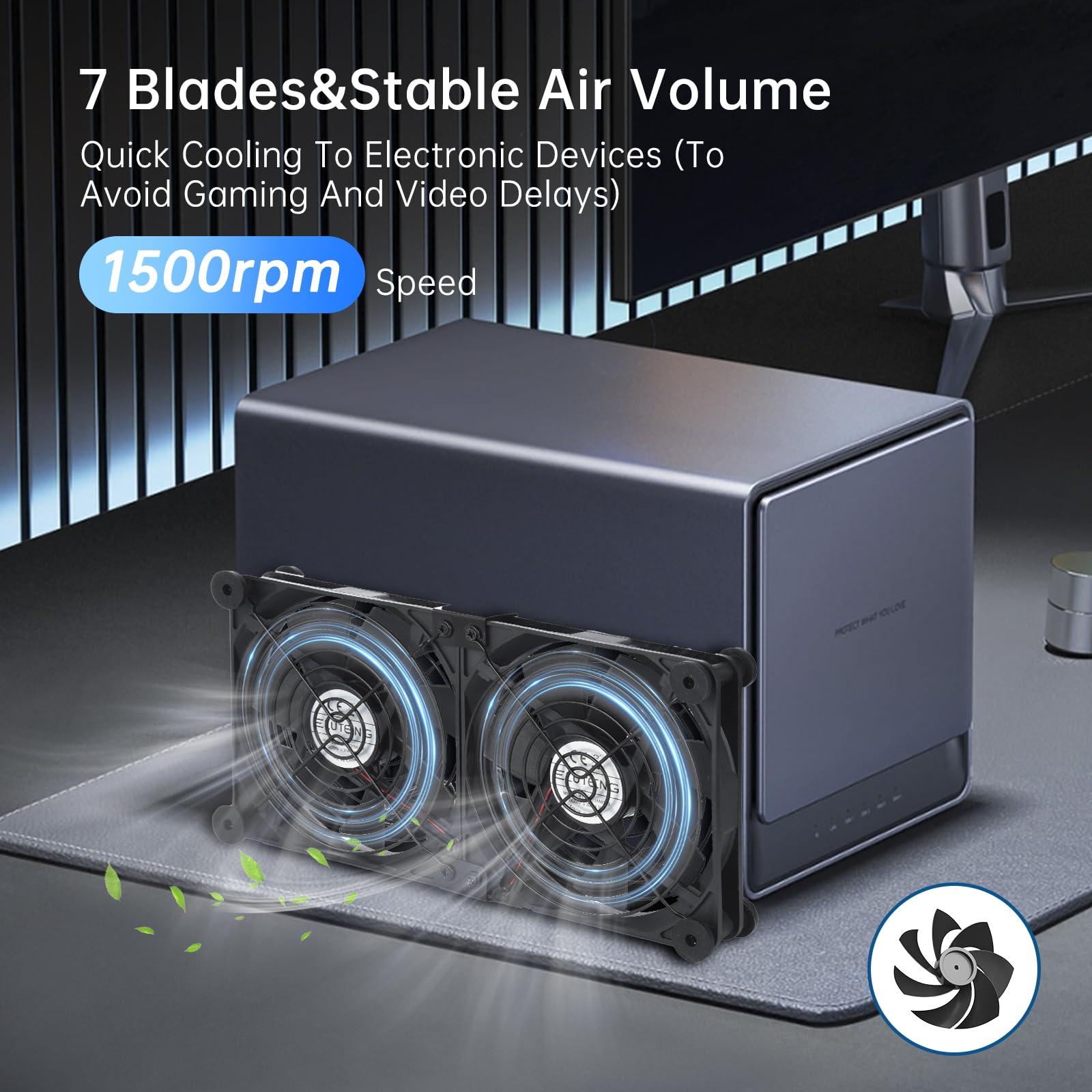 Eluteng Dual Ac Usb Computer Fan 140Mm Usb Fans For Cooling 3 Speed Control 12V Computer Fan With Ac Plug For Laptop Receiver Dv