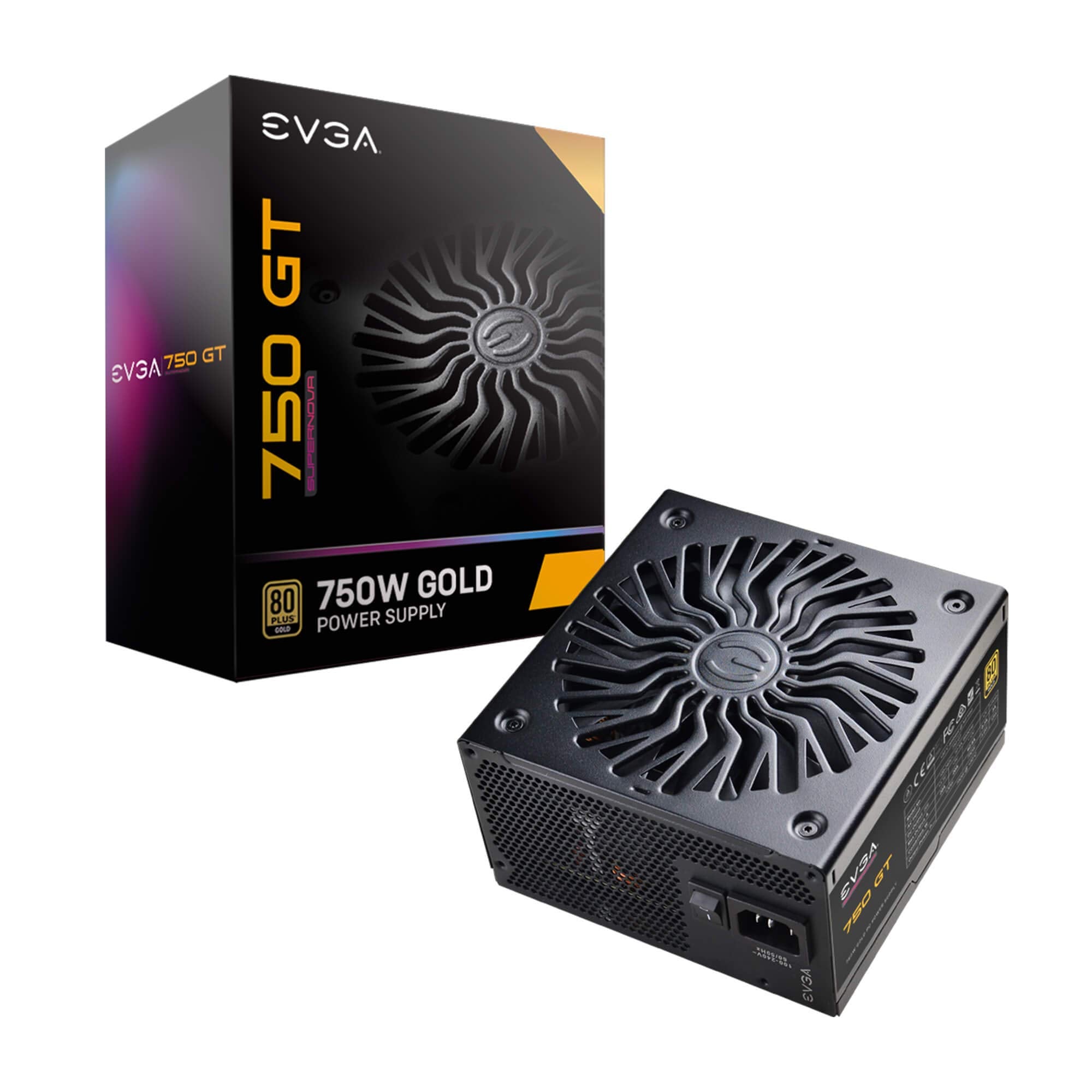 Evga Supernova 750 Gt, 80 Plus Gold 750W, Fully Modular, Auto Eco Mode With Fdb Fan, 7 Year Warranty, Includes Power On Self Tes