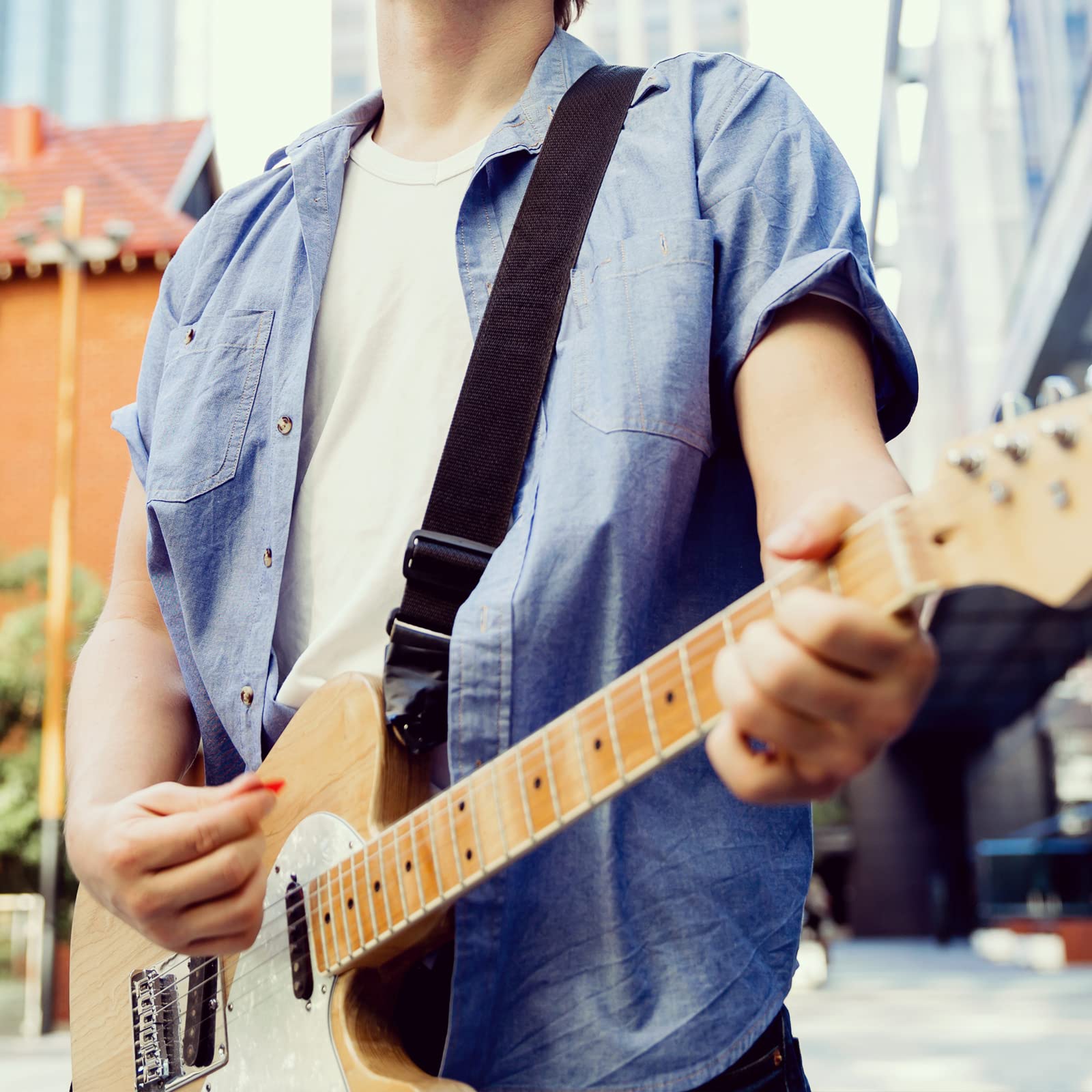 Inovat 2Pcs Mushrooms Head Guitar Strap Buttons Strap Locks Chrome Guitar Parts