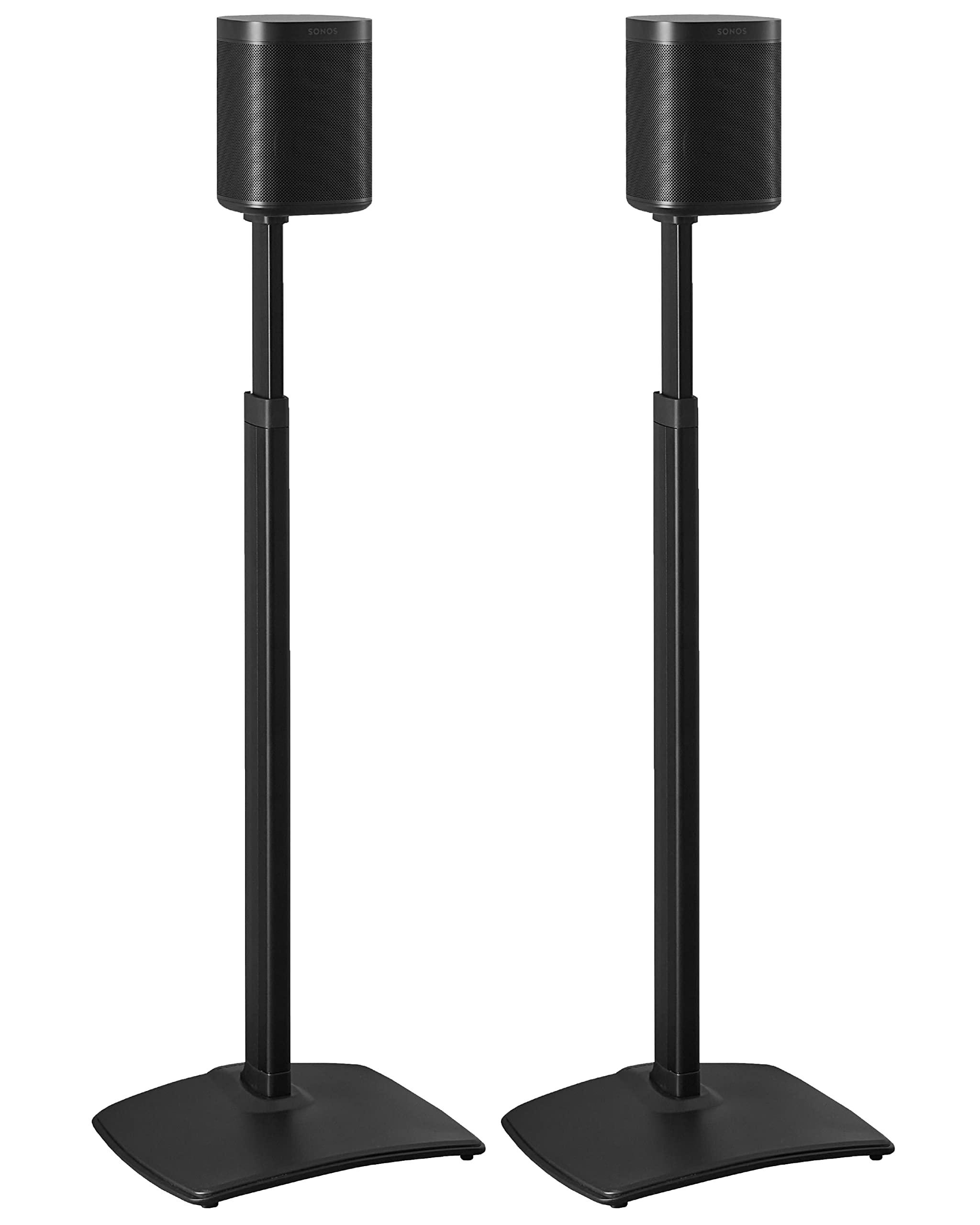 Sanus Adjustable Height Wireless Speaker Stands Designed For Sonos One, One Sl, And Play:1   Tool Free Adjustment Up To 16'' And