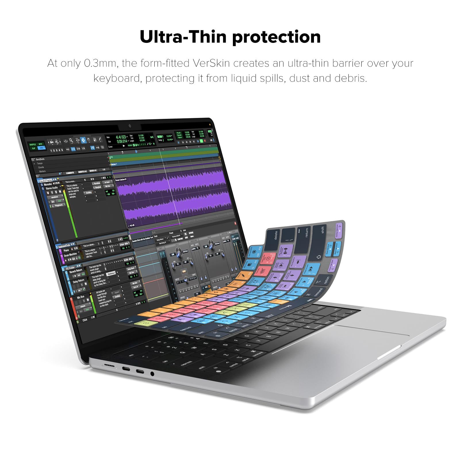 Jcpal Avid Pro Tools Shortcut Guide Keyboard Cover For 2021/2023 M1/M2/M3 Apple Macbook Pro 14 Inch And Macbook Pro 16 Inch, 202