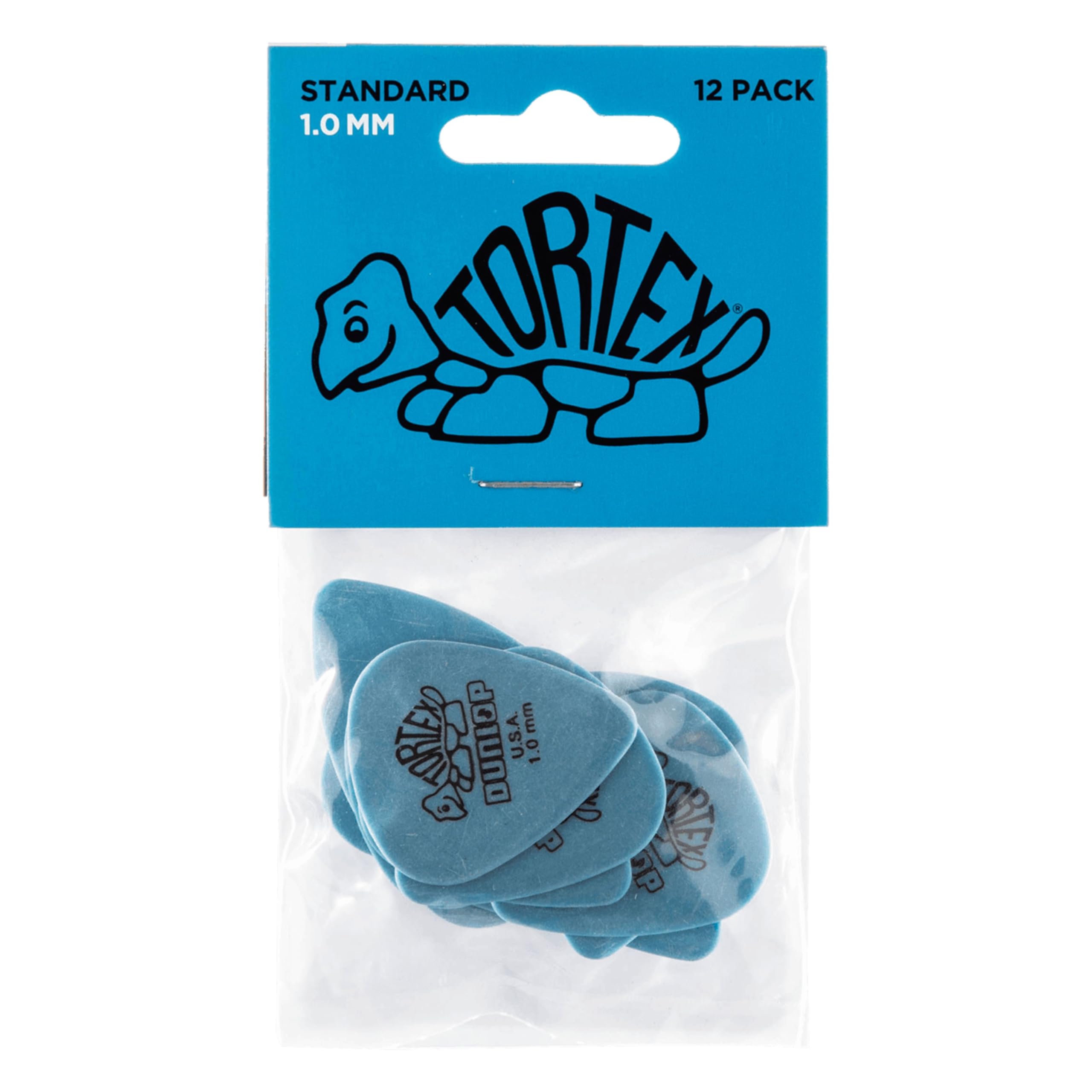 Dunlop 418P1.0 Tortex Standard 1.0Mm Blue Guitar Picks 12Pack