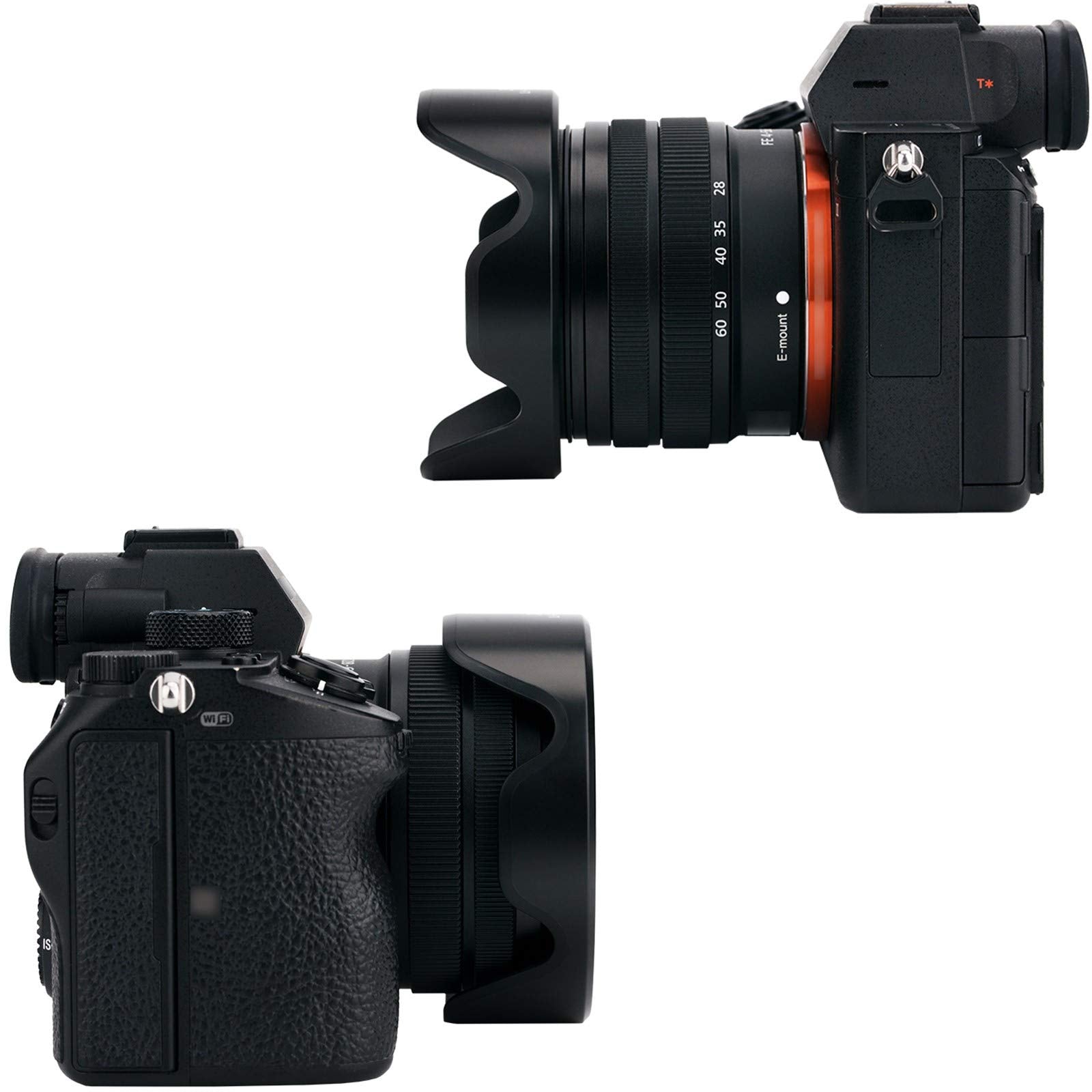 JJC Reversible Lens Hood Shade with 40.5mm Filter Adapter for Sony FE 28-60mm E PZ 16-50mm Black