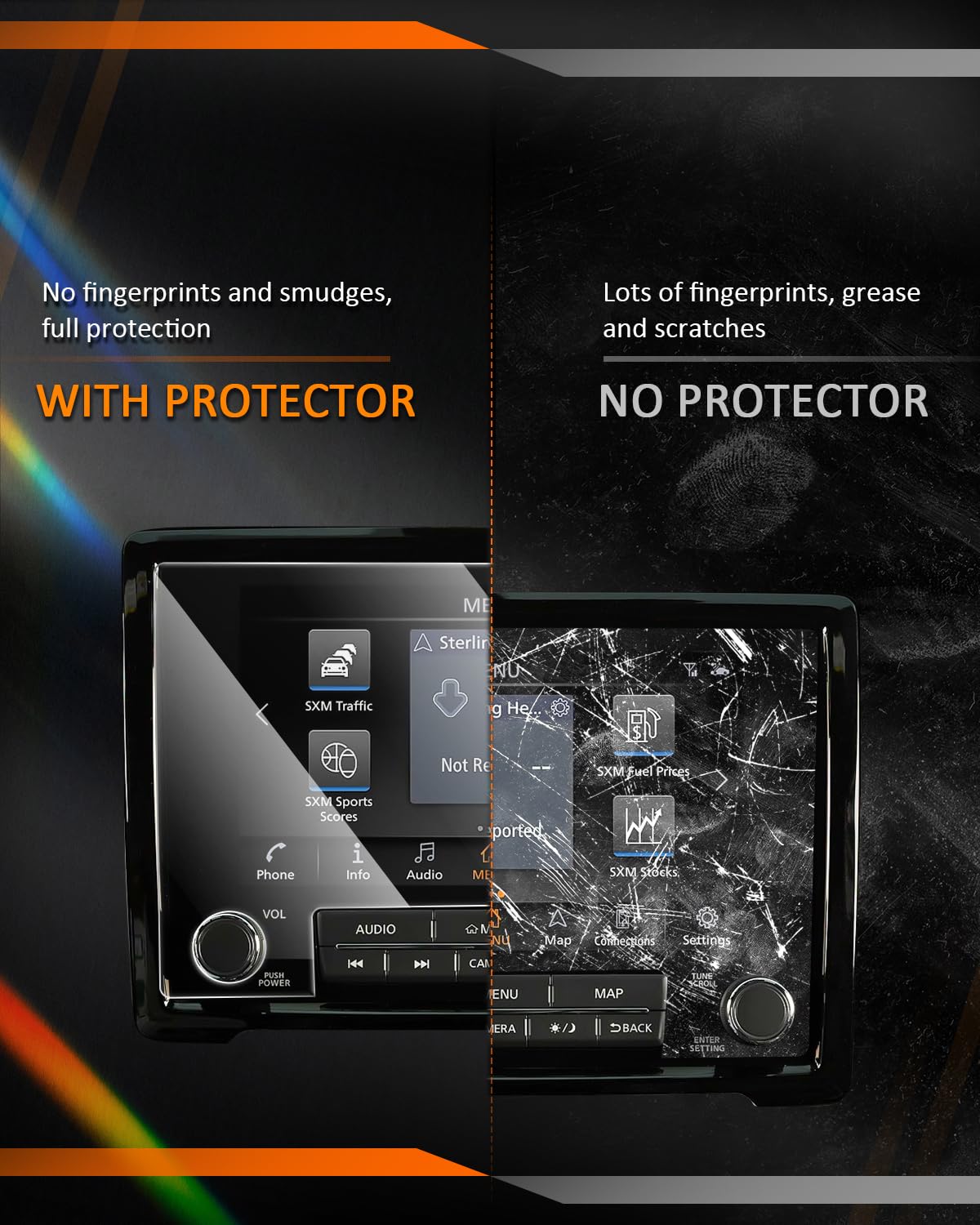 Cdefg For 2024 Nissan Frontier Screen Protector Touch Screen Display Cover For Nissan Frontier 2024 2022 2023 Accessories Pro X Pro 4X Frontier Prox Pro4X  9' Tempered Glass