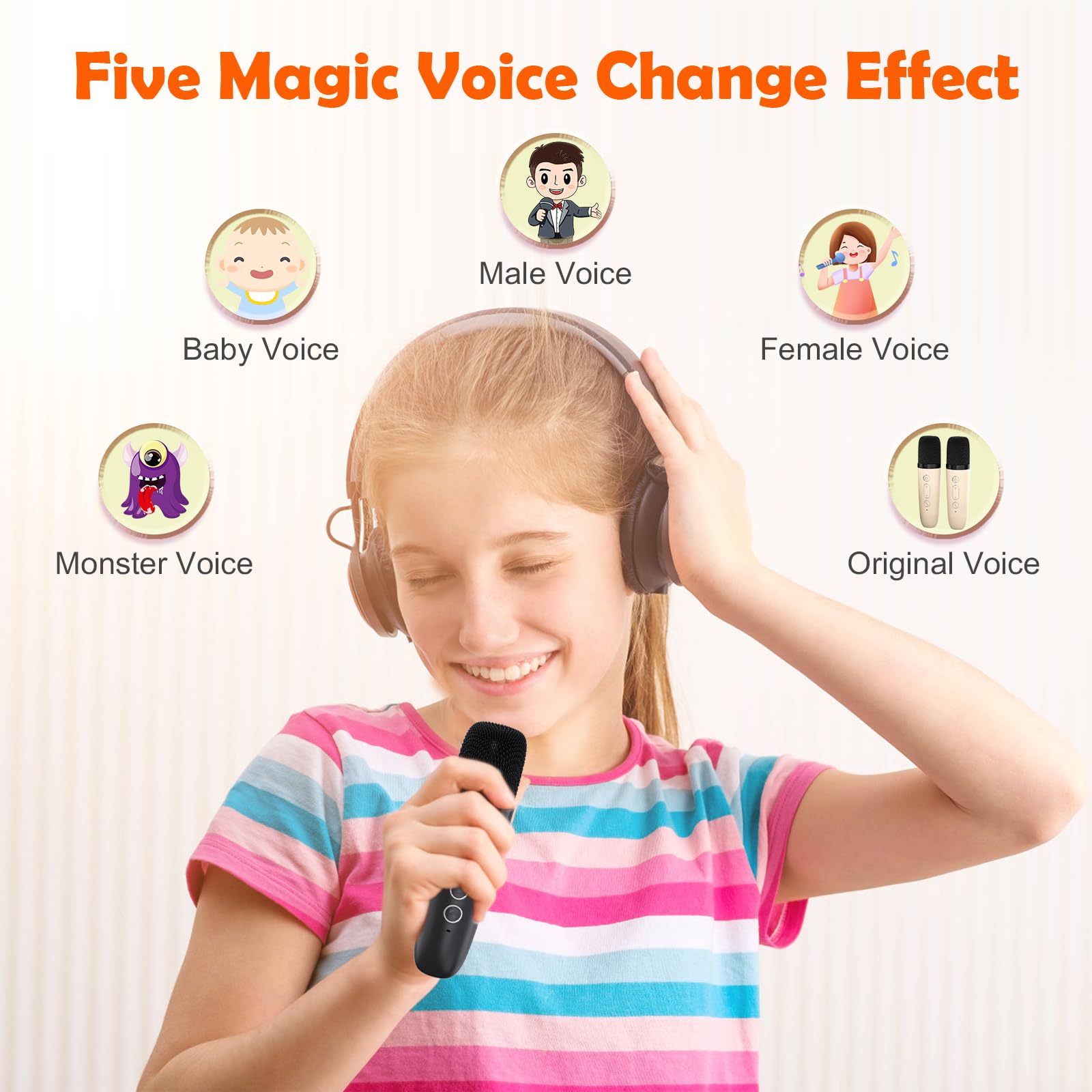 Mini Karaoke Machine For Kids Adults,Portable Bluetooth Karaoke Speaker For Adults Kids With 2 Microphones For 6 7 8 9 10 11 12