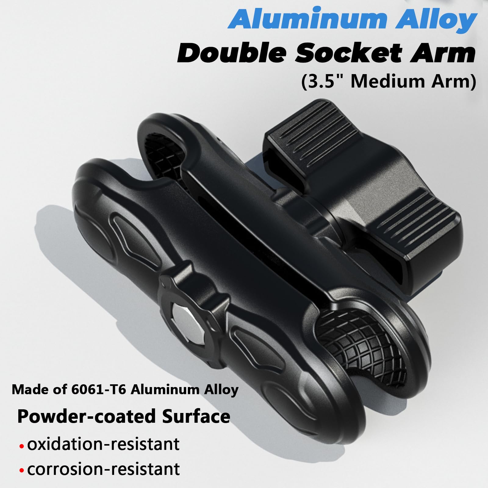 Vazeswin Double Socket Arm 3.5'' Aluminum Alloy Medium Arm Compatible With Ram Mount B Size 1'' Ball Components For Electronic D