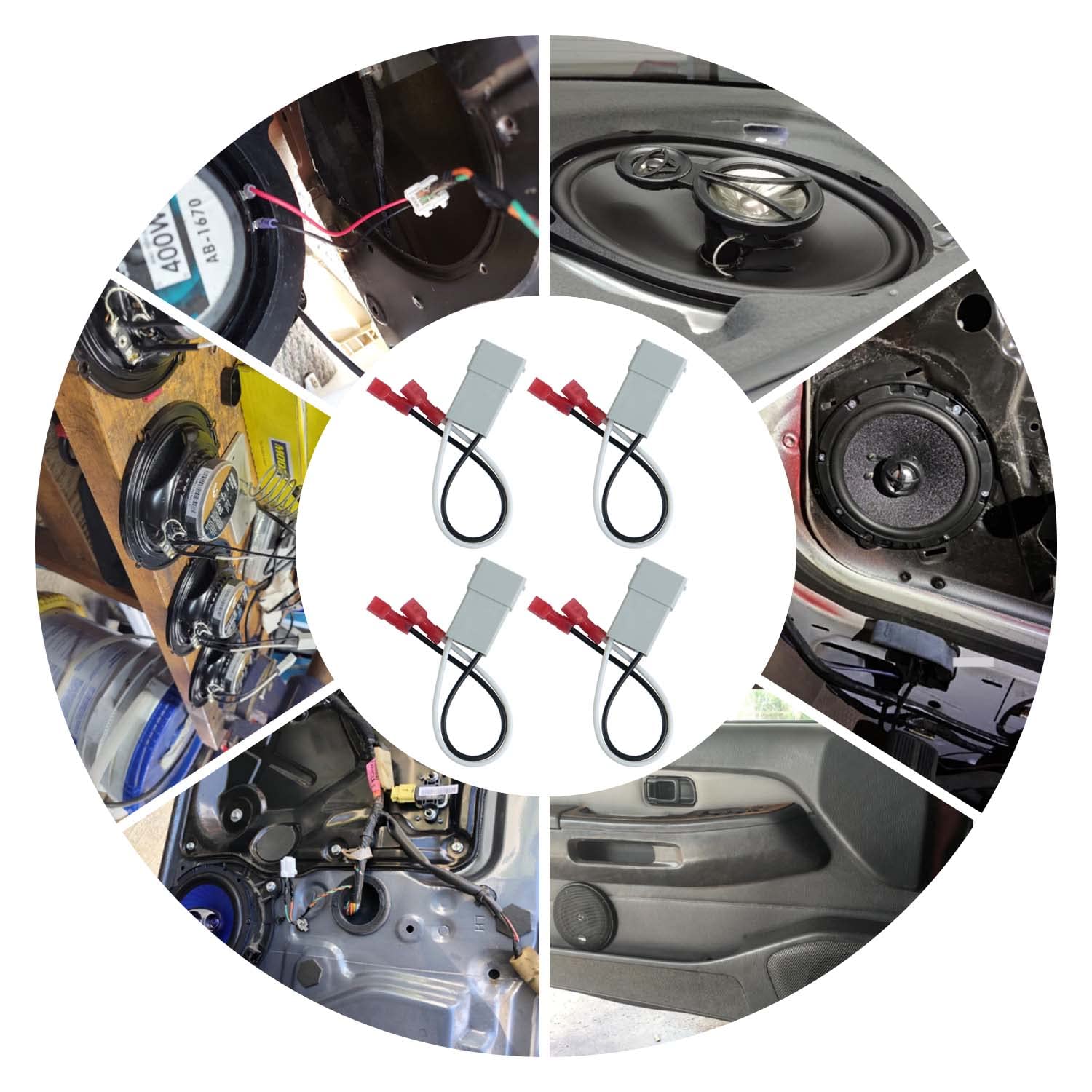 4 Pack Speaker Harness Replacement For Honda Accord Civic Crv Acura Cl Tl Rl Integra Models Front Rear Door Speaker Wiring Harne