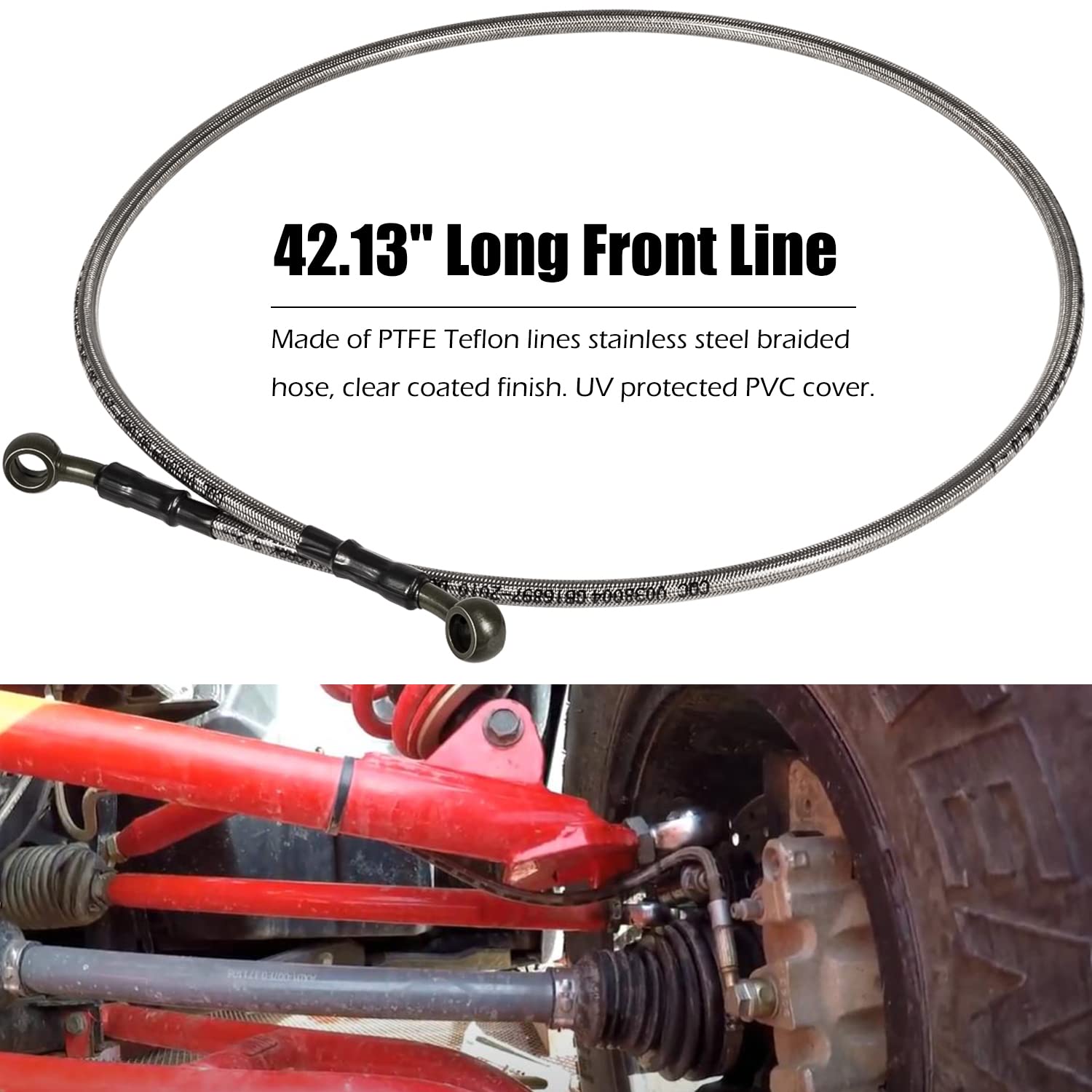 1068 Extended Front/Rear Brake Lines Fit For Atv Polaris Rzr 800/S 800/4 800/Xp 900/570/Xp 4 900