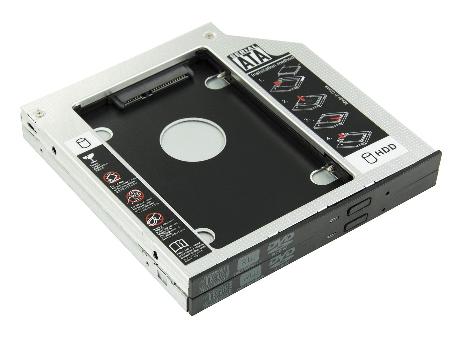 HIGHFINE Universal 9.5mm SATA to SATA 2nd SSD HDD Hard Drive Caddy Adapter Tray Enclosures for DELL HP Lenovo ThinkPad ACER Gateway ASUS Sony Samsung MSI Laptop
