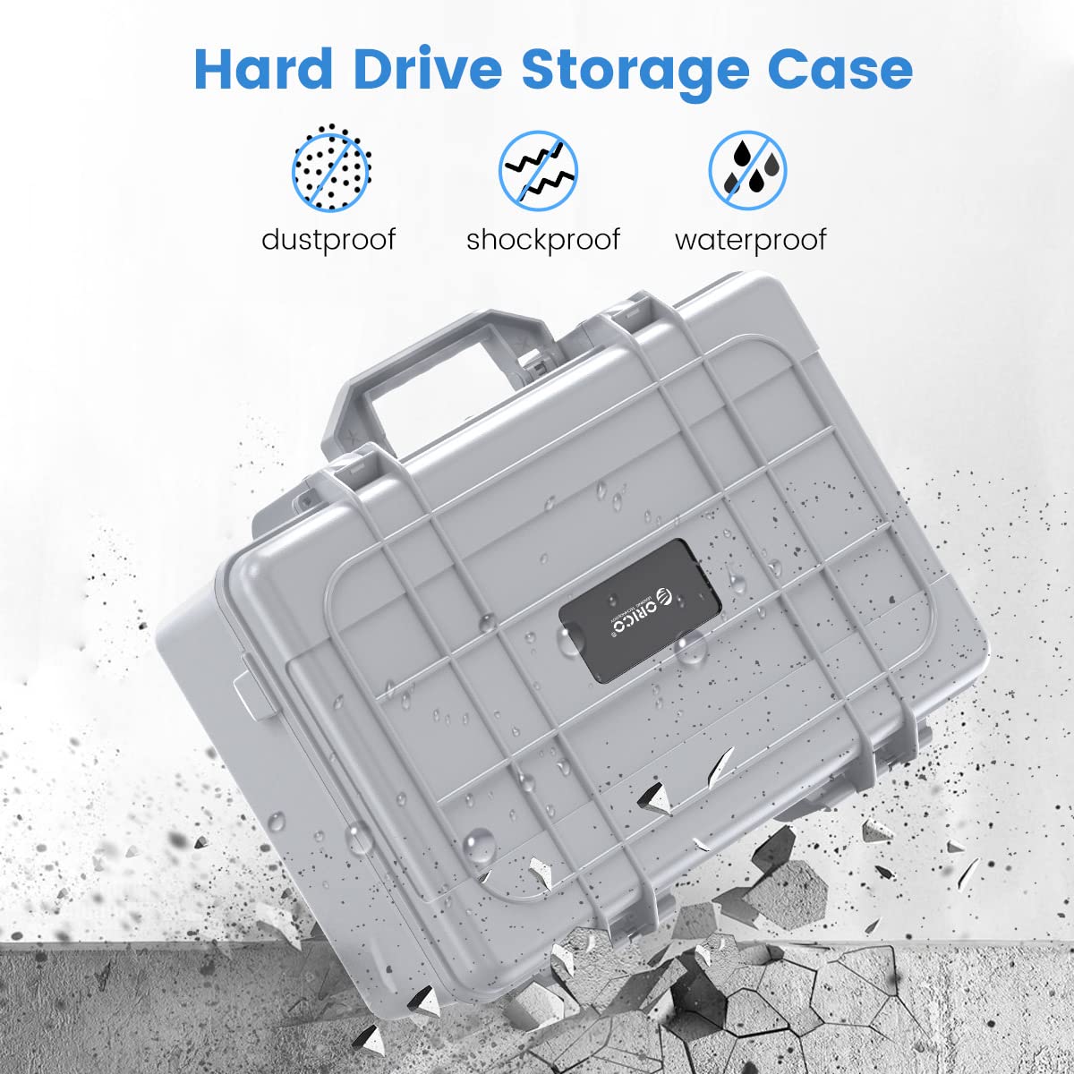 ORICO Hard Drive Case 3.5inch 20 Bay HDD/SSD Multi Protection Storage Suitcase with Foam Hard Case Shockproof Anti Static MoistureProof Carrying Case  PSC L20