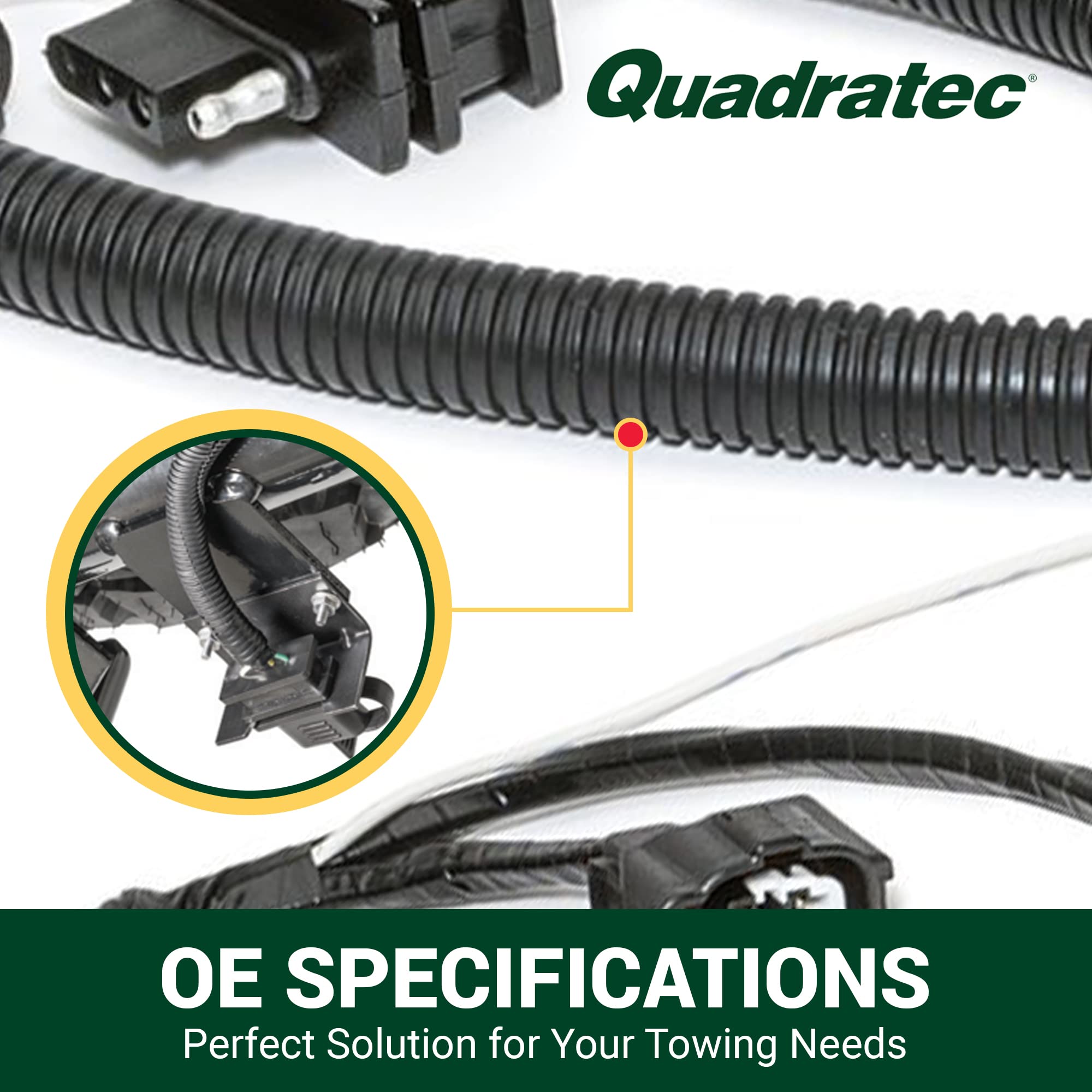 Quadratec Plug & Play Tow Hitch Wiring Harness   Fits Jeep Wrangler Tj, Lj 2005 2006   No Cutting Or Splicing Required   Compati