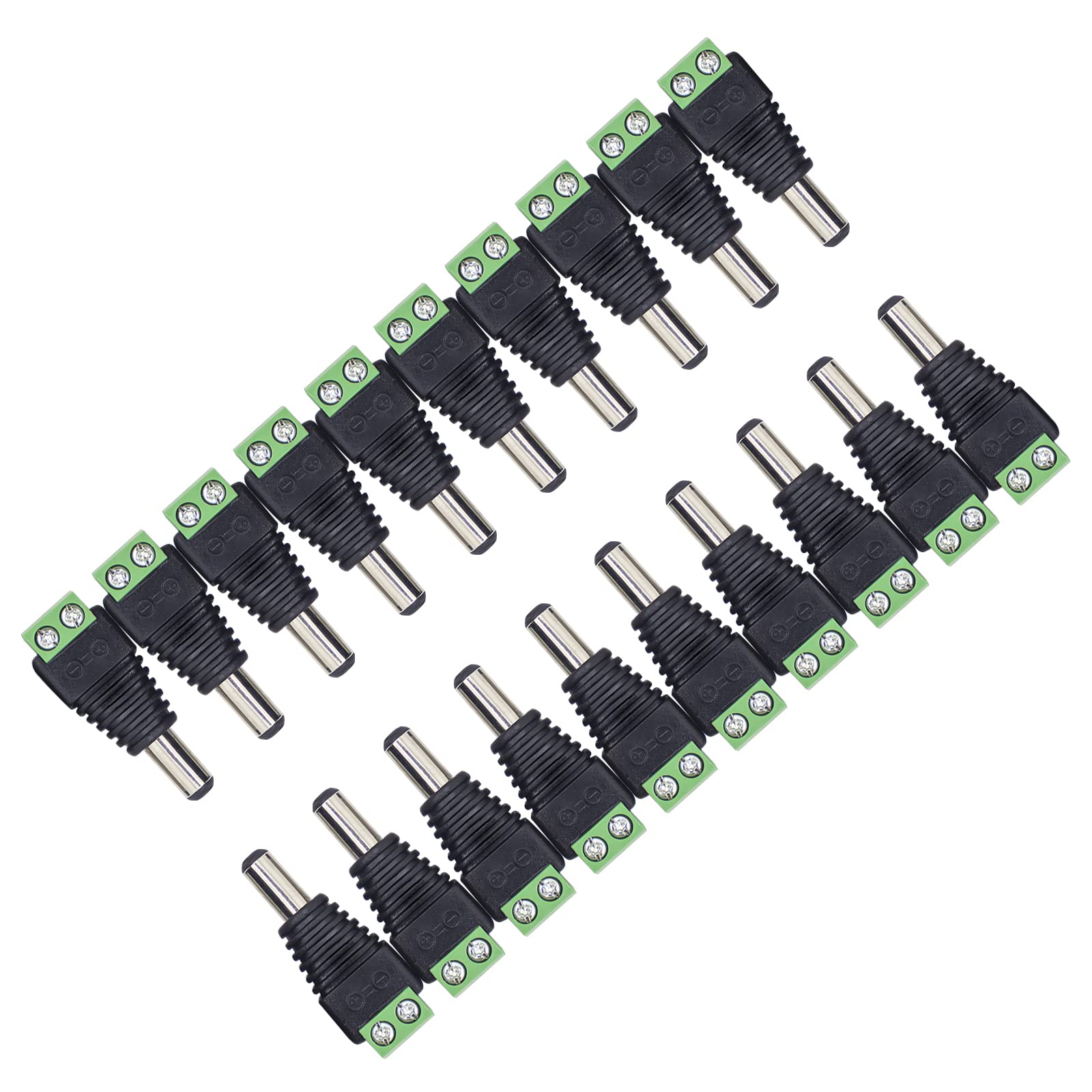 Centropower 20 Pieces Dc 12V 5A Male Plug Connector 5.5Mm X 2.1Mm