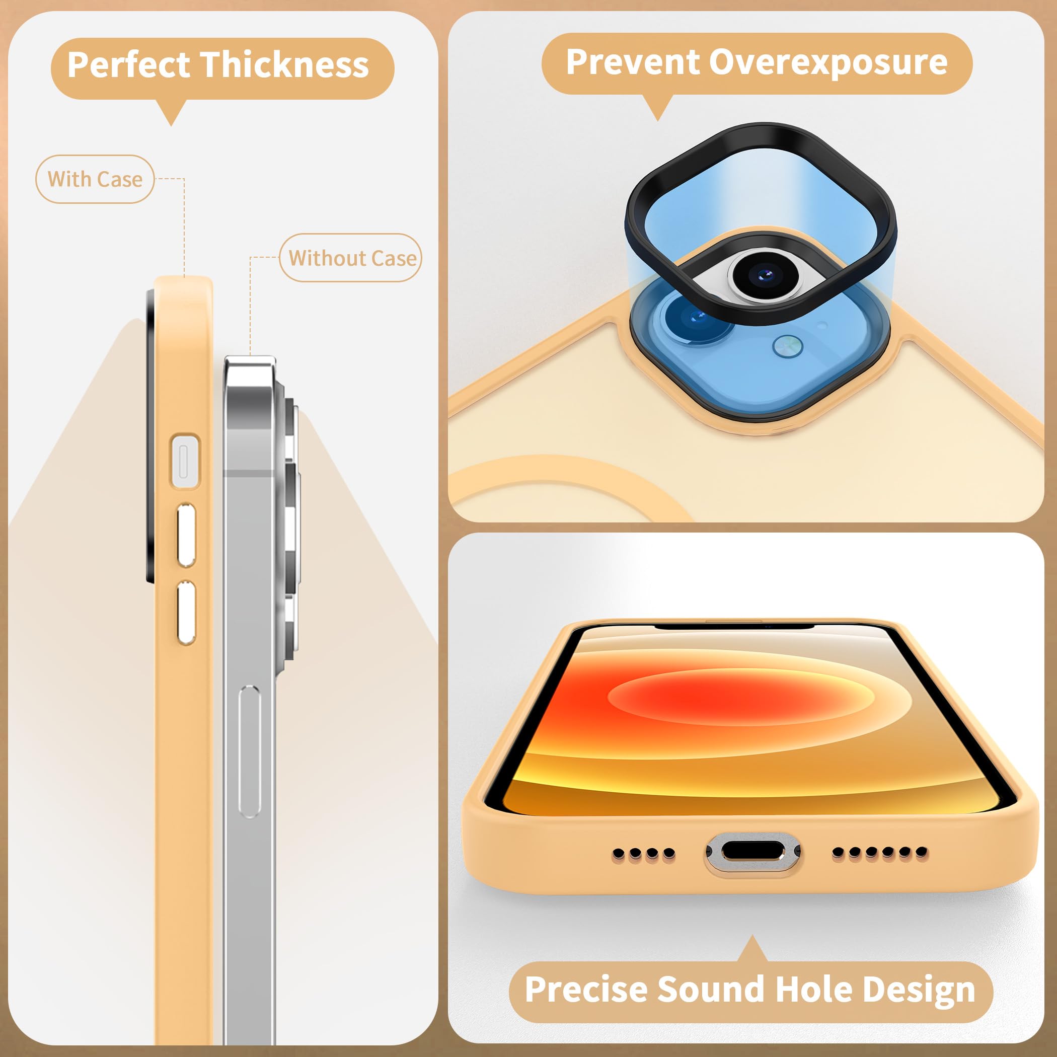 Cacoe Magnetic Case For Iphone 12 & Iphone 12 Pro 2020 6.1 Inch Compatible With Magsafe & Magnetic Car Phone Mount,Anti Fingerpr