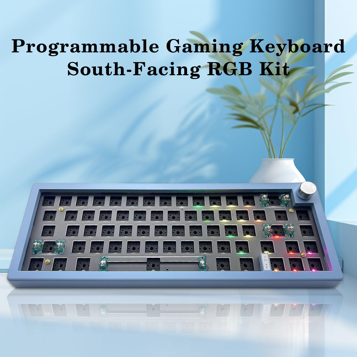 Boyi Gmk67 65% Keyboard Kit,Hot Swappable Bluetooth 5.0/2.4G/Type C Tri Mode Wireless Rgb Mechanical Keyboard Pcb Mounting Plate