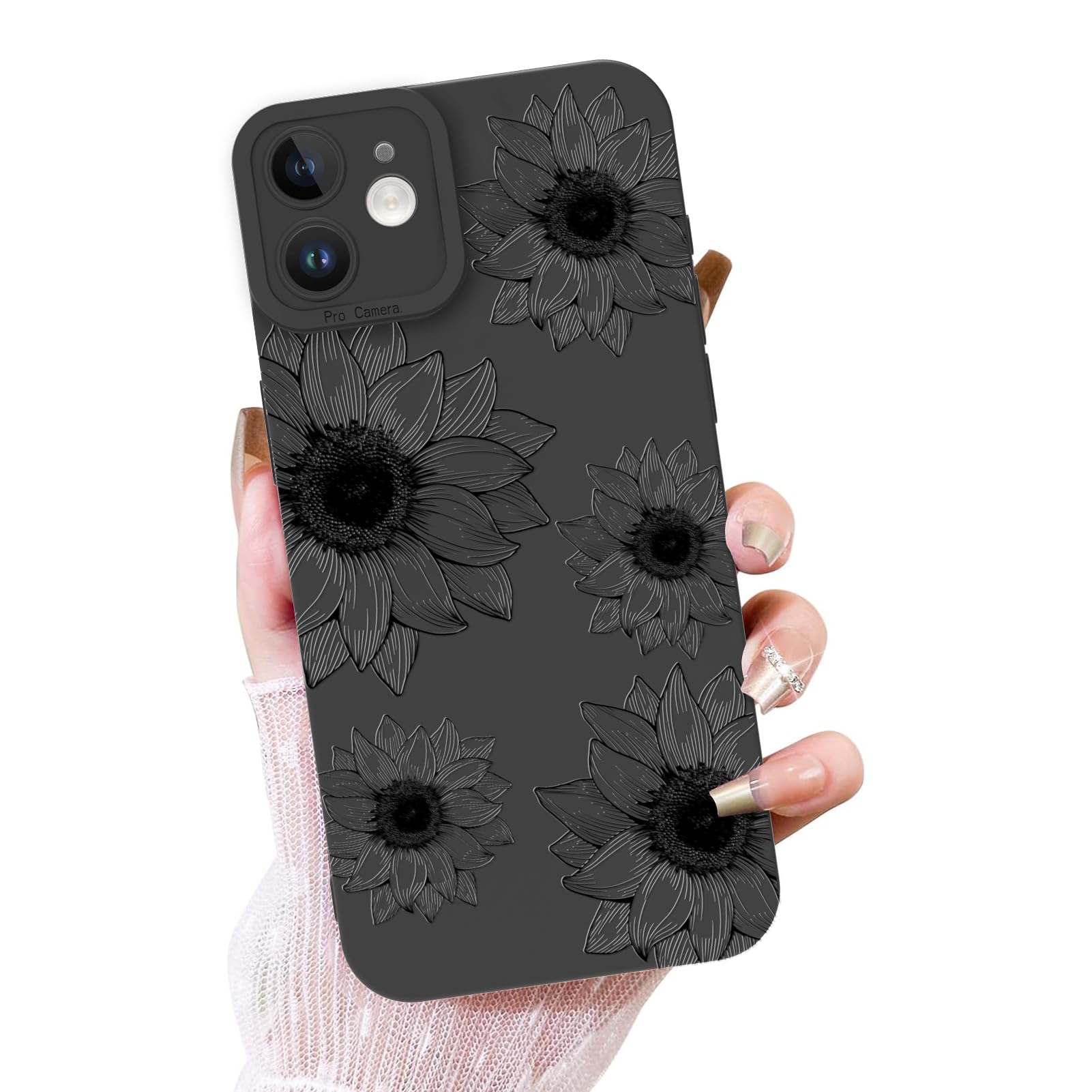 Ook Floral Case For Iphone 11 Case, Cute Sunflower Floral Blooms Design Soft Tpu Shockproof Protective For Women Girls Phone Cov